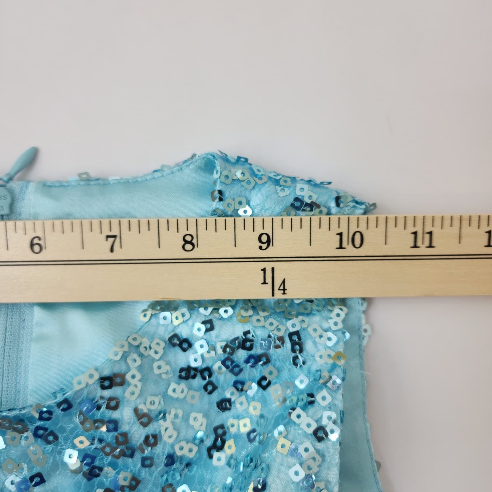 American Princess Girls Blue Sequin Formal Party Dress Size 12 Rosette Bow - Thumbnail 7