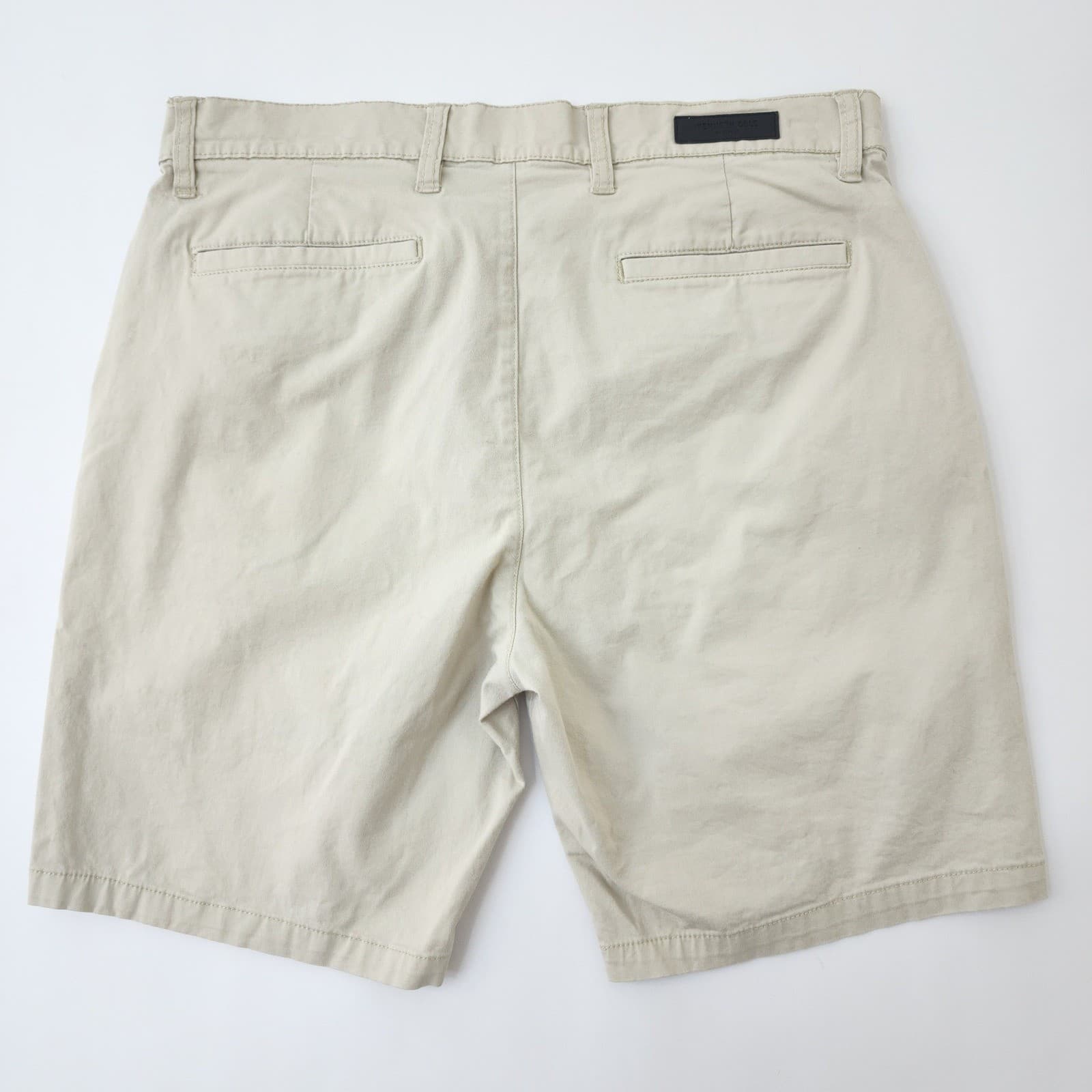 Kenneth Cole New York Mens Chino Shorts Beige Stone Size 32 Flat Front Cotton - Thumbnail 2