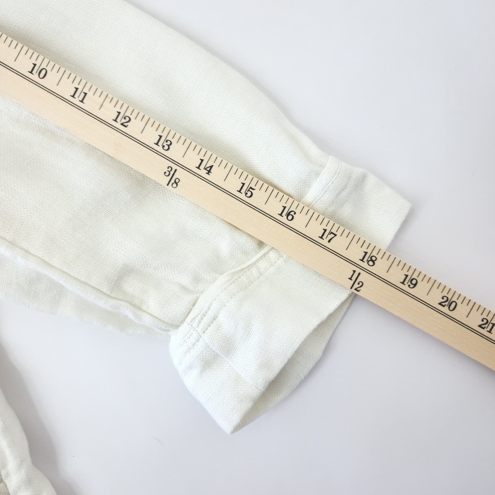 Coldwater Creek Ivory 100% Linen Blend Mock Neck Button Front Jacket W XL 18 - Thumbnail 7