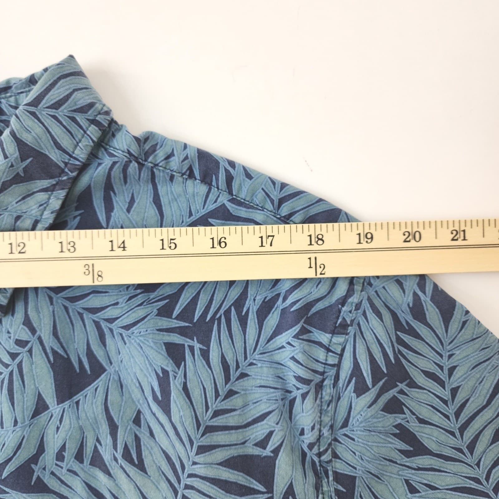American Eagle Mens XL Flex Tropical Palm Leaf Print Short Sleeve Button Up - Thumbnail 6