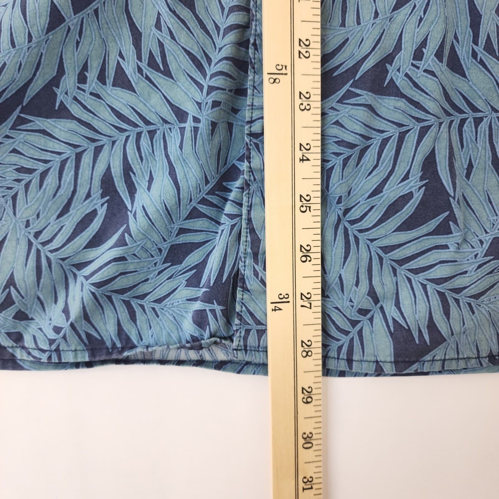 American Eagle Mens XL Flex Tropical Palm Leaf Print Short Sleeve Button Up - Thumbnail 4