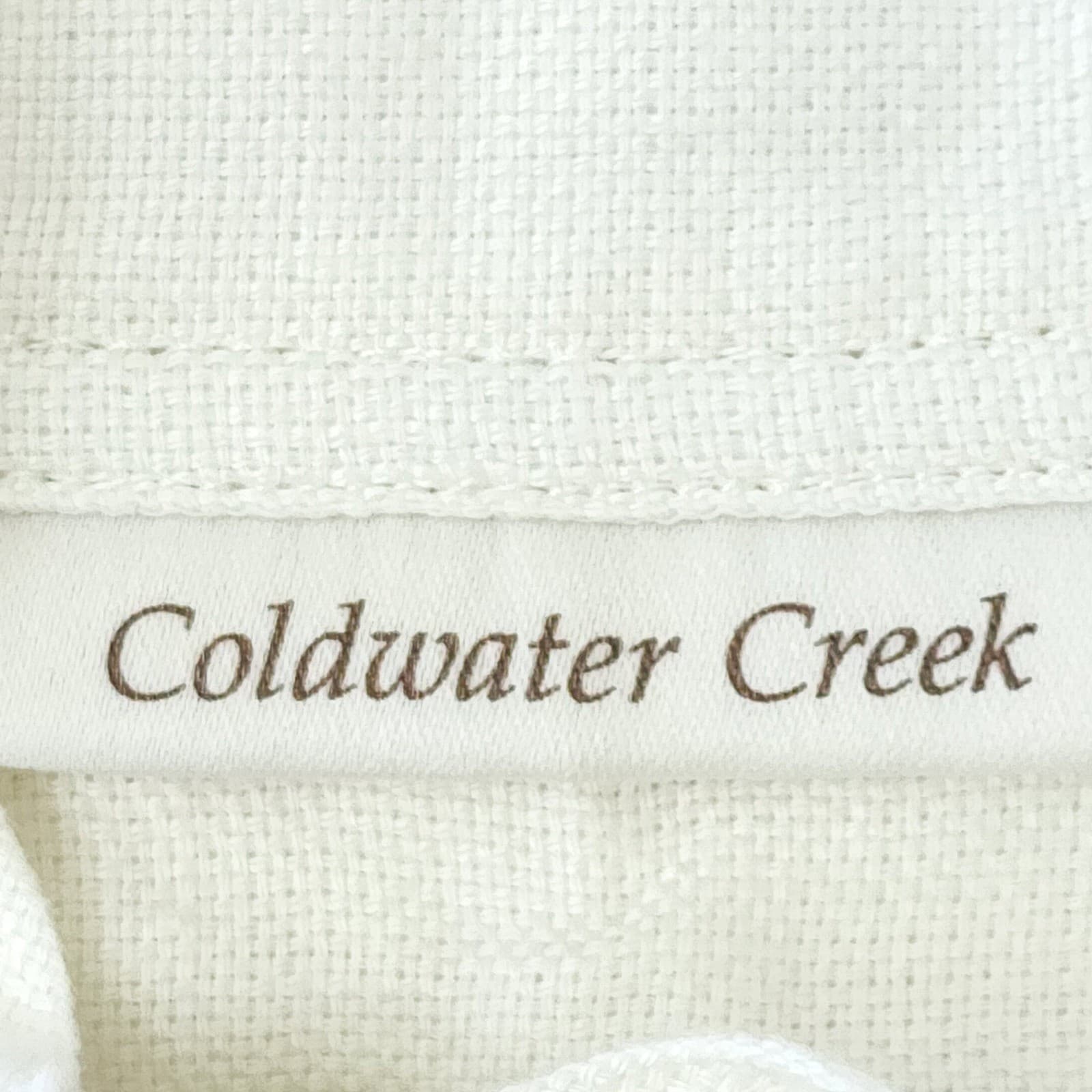 Coldwater Creek Ivory 100% Linen Blend Mock Neck Button Front Jacket W XL 18 - Thumbnail 3