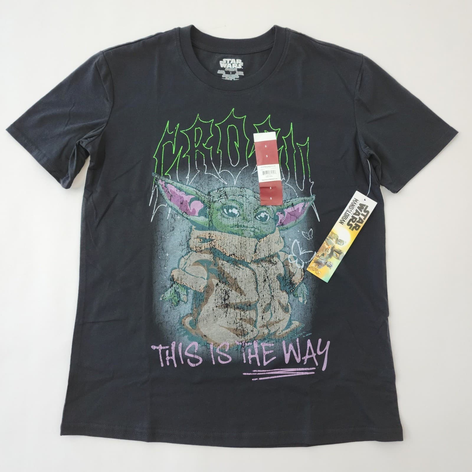 Star Wars The Mandalorian Grogu This Is The Way Black Graphic T-Shirt Small NWT