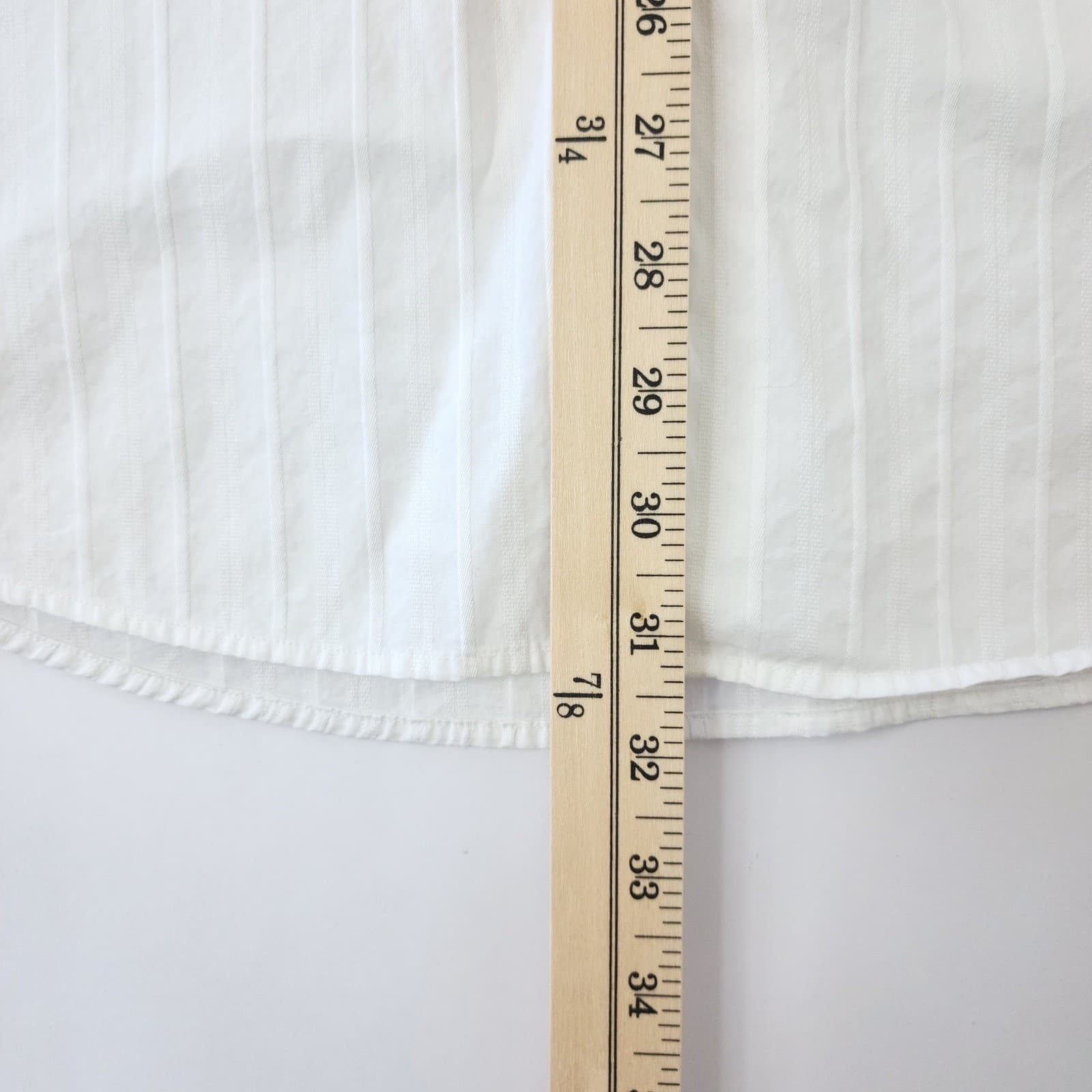 Alfani Men's White Tonal Stripe Button Down Shirt XL Long Sleeve 100% Cotton - Thumbnail 8