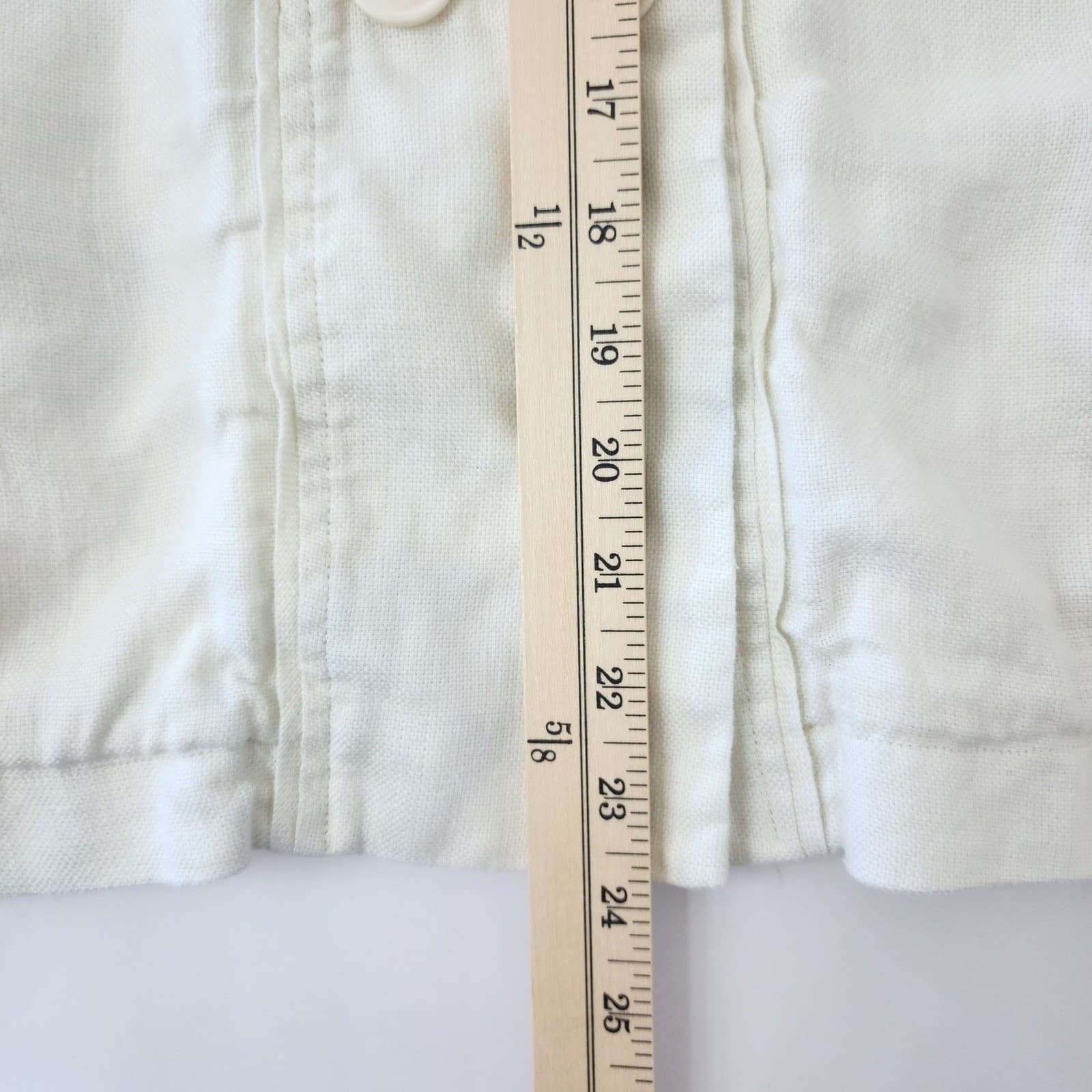 Coldwater Creek Ivory 100% Linen Blend Mock Neck Button Front Jacket W XL 18 - Thumbnail 6