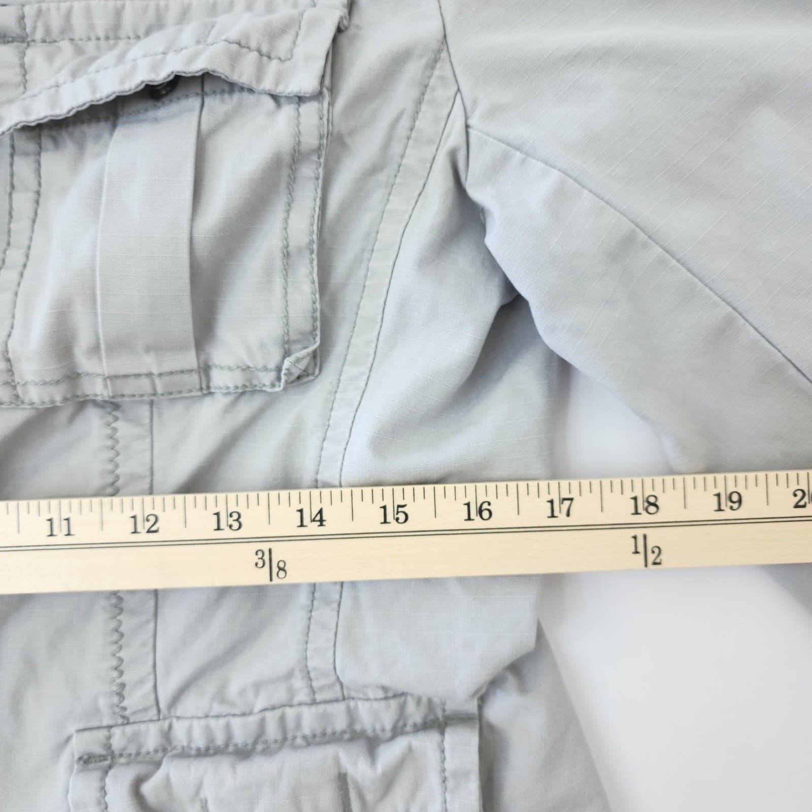 Eddie Bauer Womens Medium Gray Ripstop Utility Military Safari Jacket Pockets - Thumbnail 3