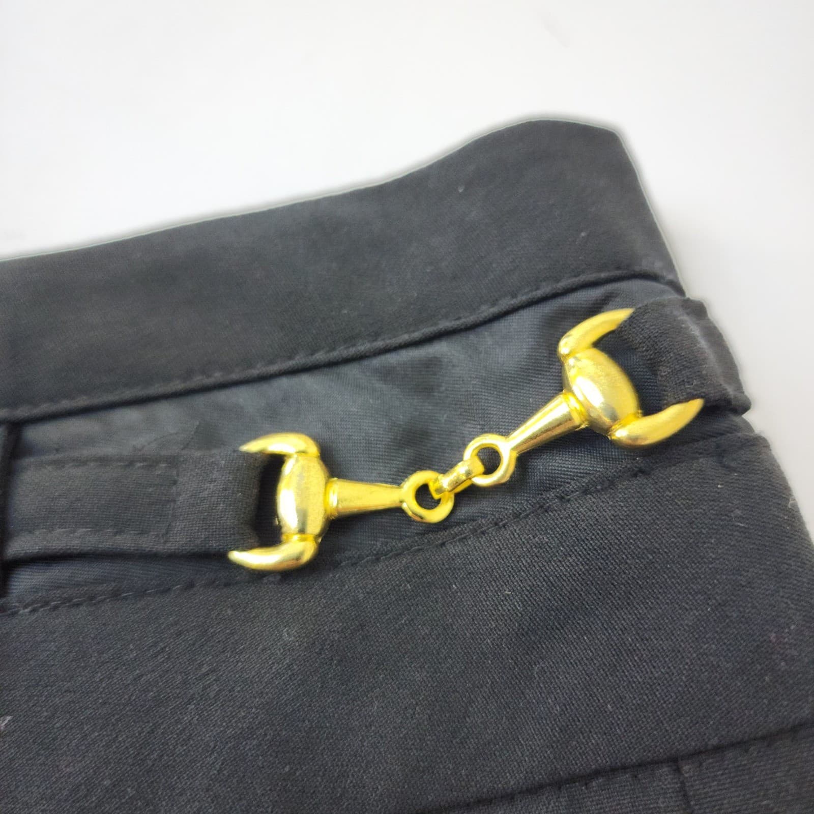 FYLO by NYLON Black Bermuda Shorts Gold Horsebit Detail Size 14 Cuffed Dressy - Thumbnail 4