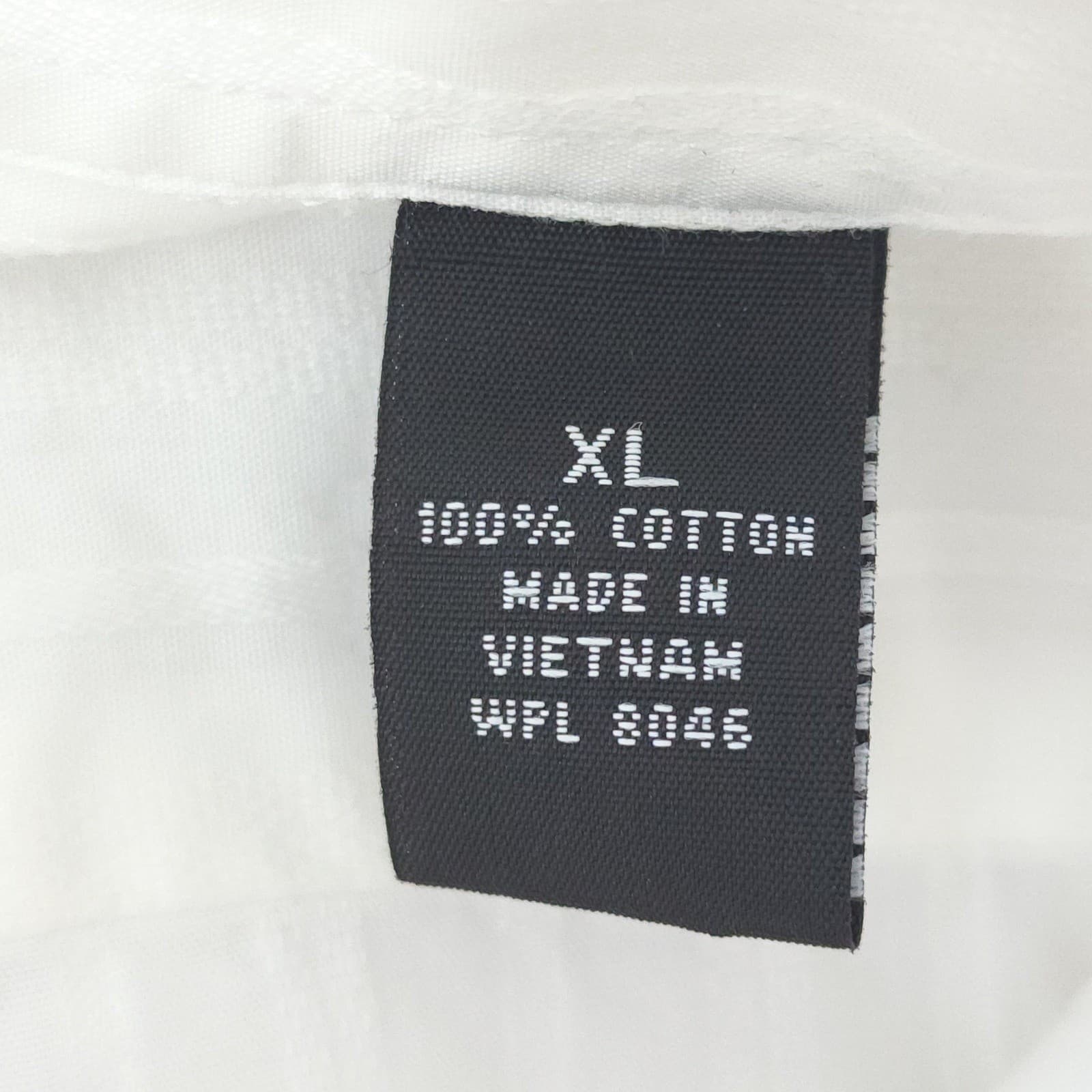 Alfani Men's White Tonal Stripe Button Down Shirt XL Long Sleeve 100% Cotton - Thumbnail 4