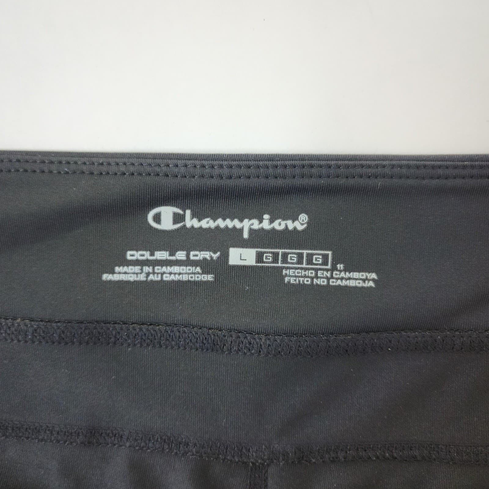 Champion Double Dry Black Athletic Bike Shorts Womens Large Performance Training - Thumbnail 4