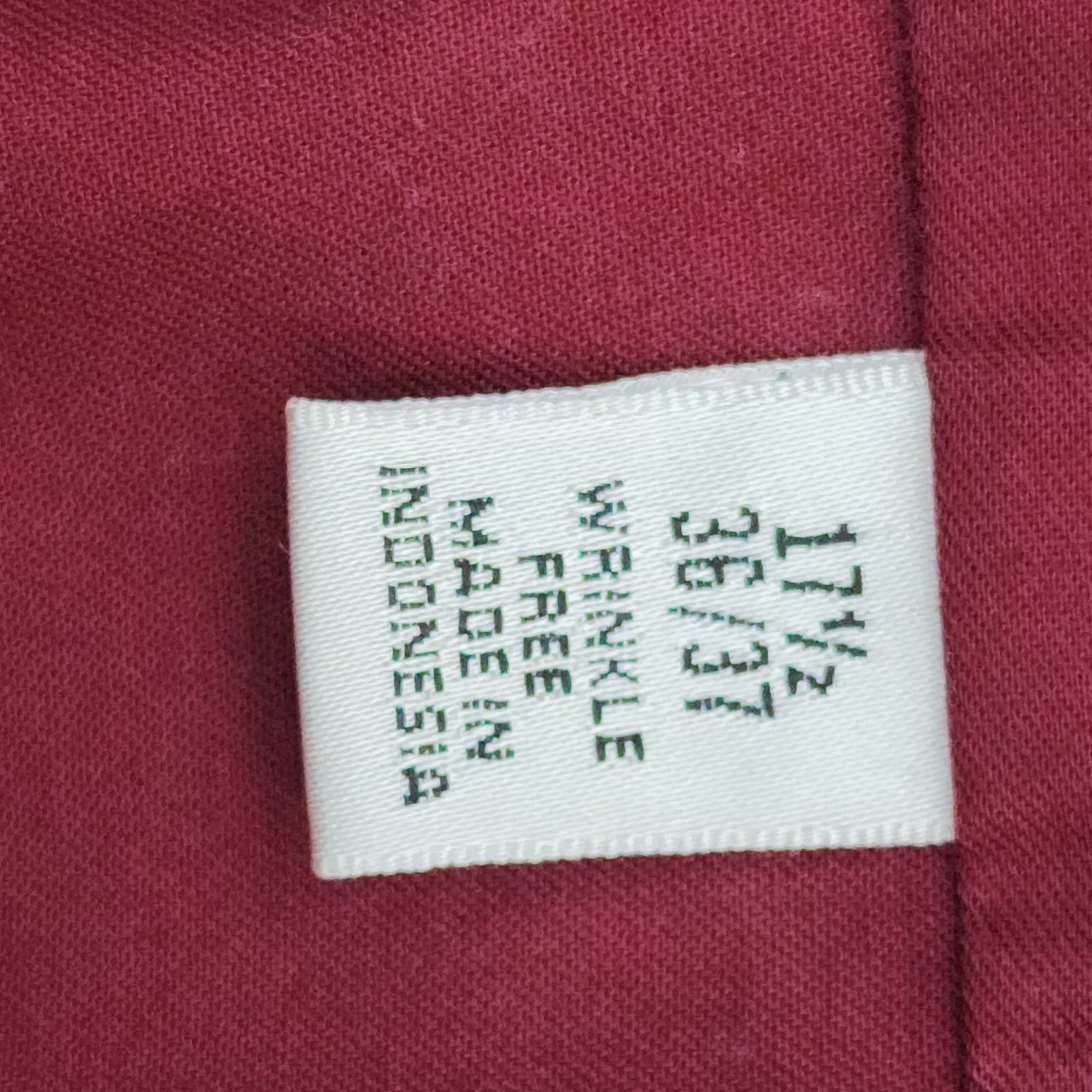 Van Heusen Flex Collar Dress Shirt Mens 17.5 36/37 Regular Fit Burgundy Red - Thumbnail 3
