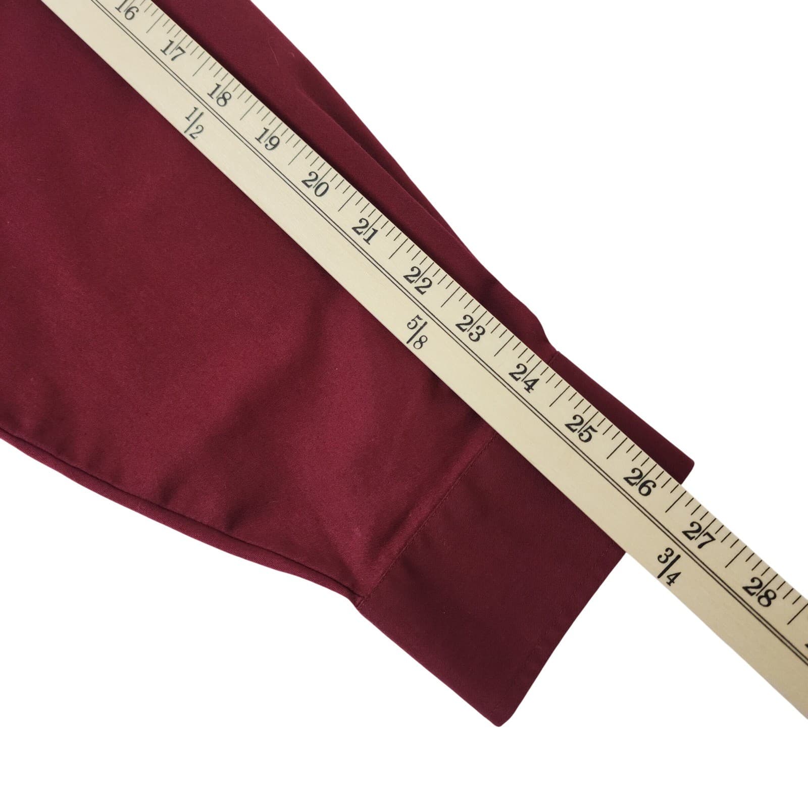 Van Heusen Flex Collar Dress Shirt Mens 17.5 36/37 Regular Fit Burgundy Red - Thumbnail 7