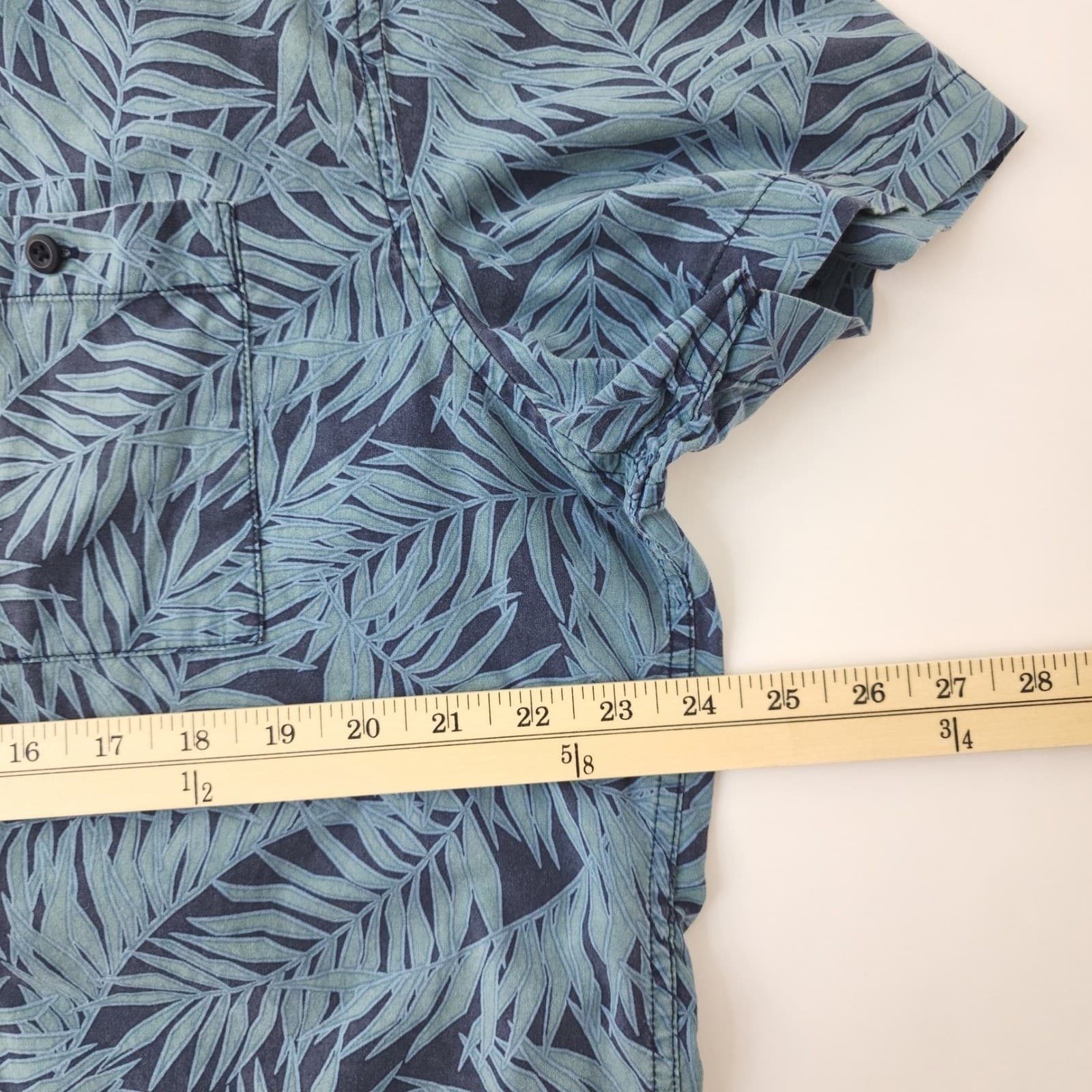 American Eagle Mens XL Flex Tropical Palm Leaf Print Short Sleeve Button Up - Thumbnail 5