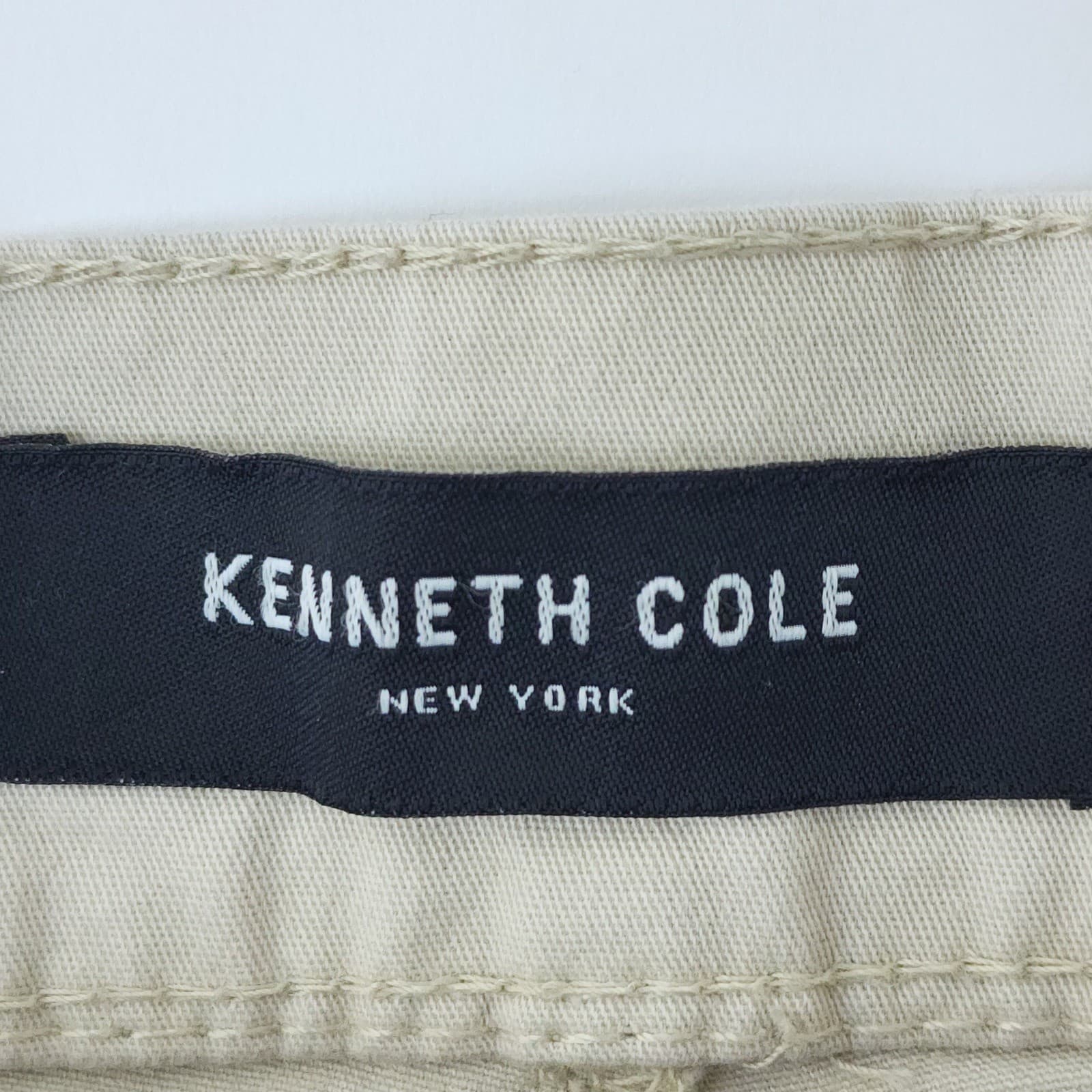 Kenneth Cole New York Mens Chino Shorts Beige Stone Size 32 Flat Front Cotton - Thumbnail 3