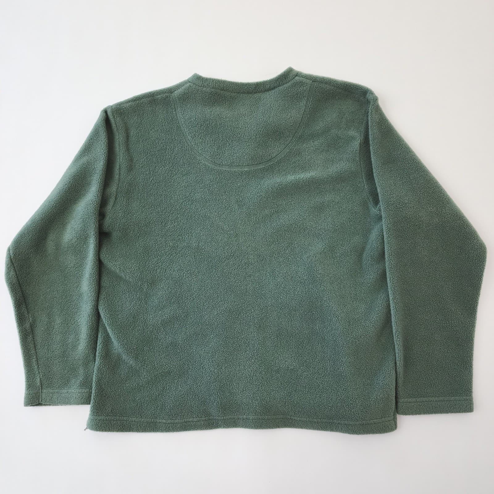VTG North Crest Spirit of Adventure Green Fleece V-Neck Pullover Sweater Men's M - Thumbnail 2