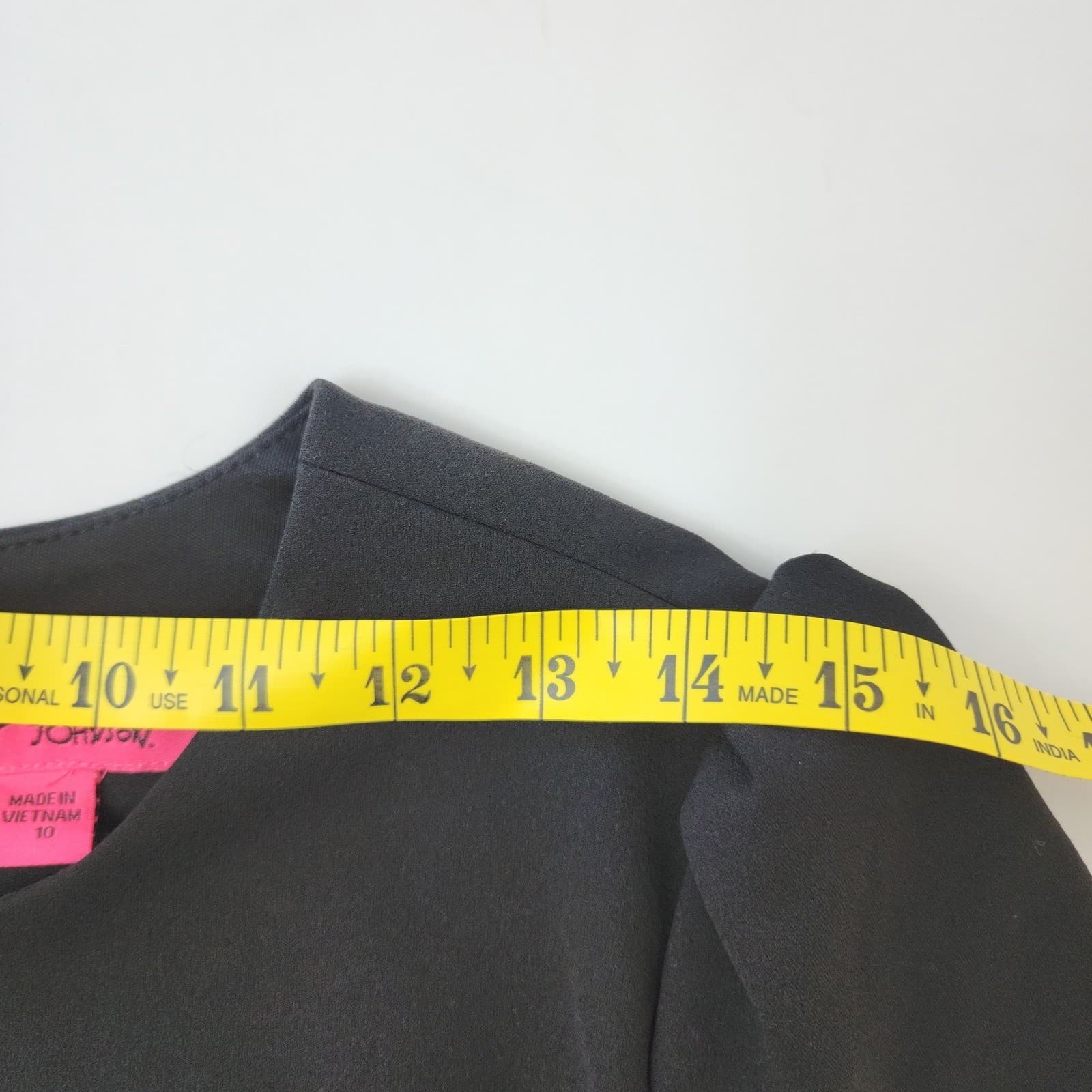 Betsey Johnson Black Sheath Dress Short Sleeve Puff Shoulder FJ05K10 Size 10 NEW - Thumbnail 3