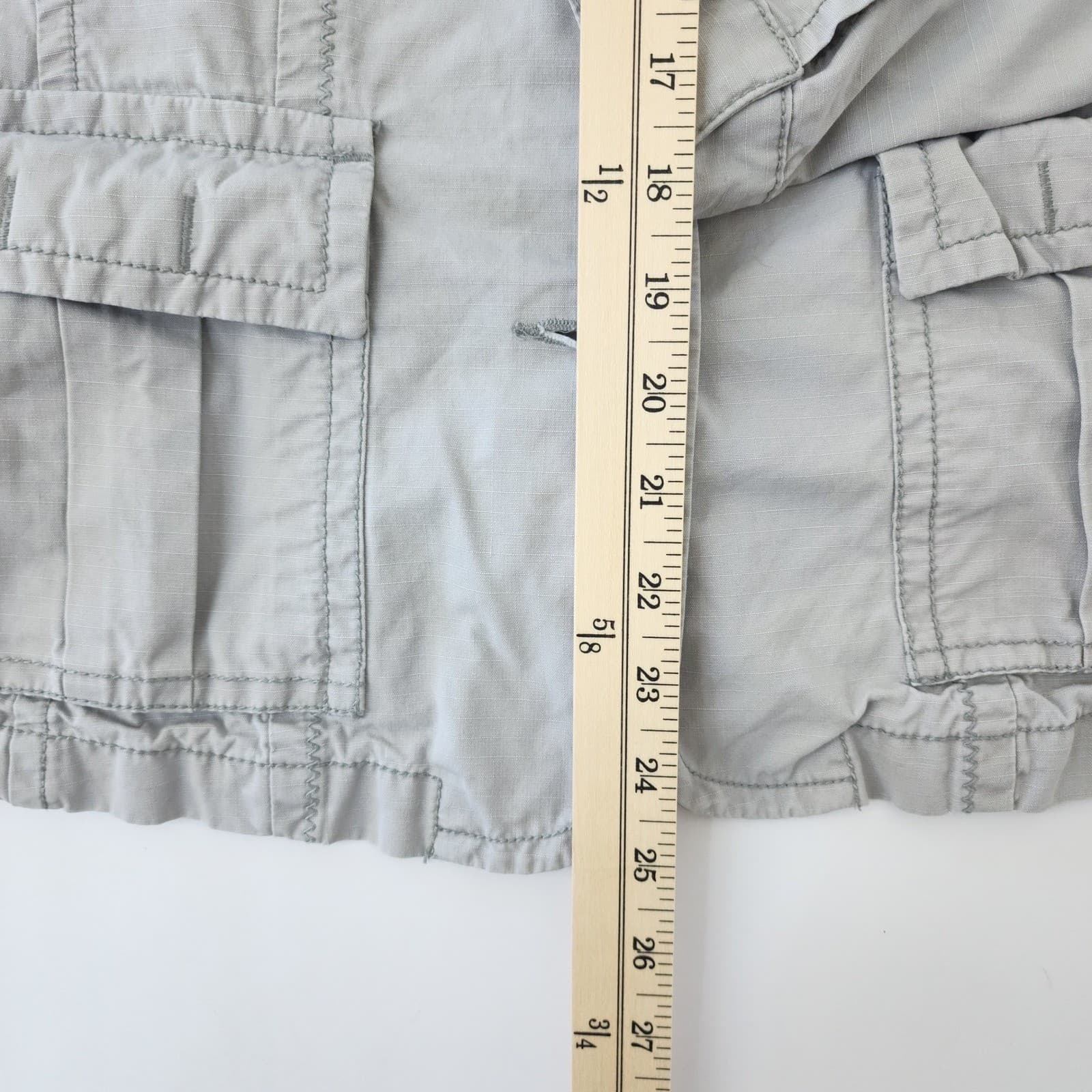Eddie Bauer Womens Medium Gray Ripstop Utility Military Safari Jacket Pockets - Thumbnail 2