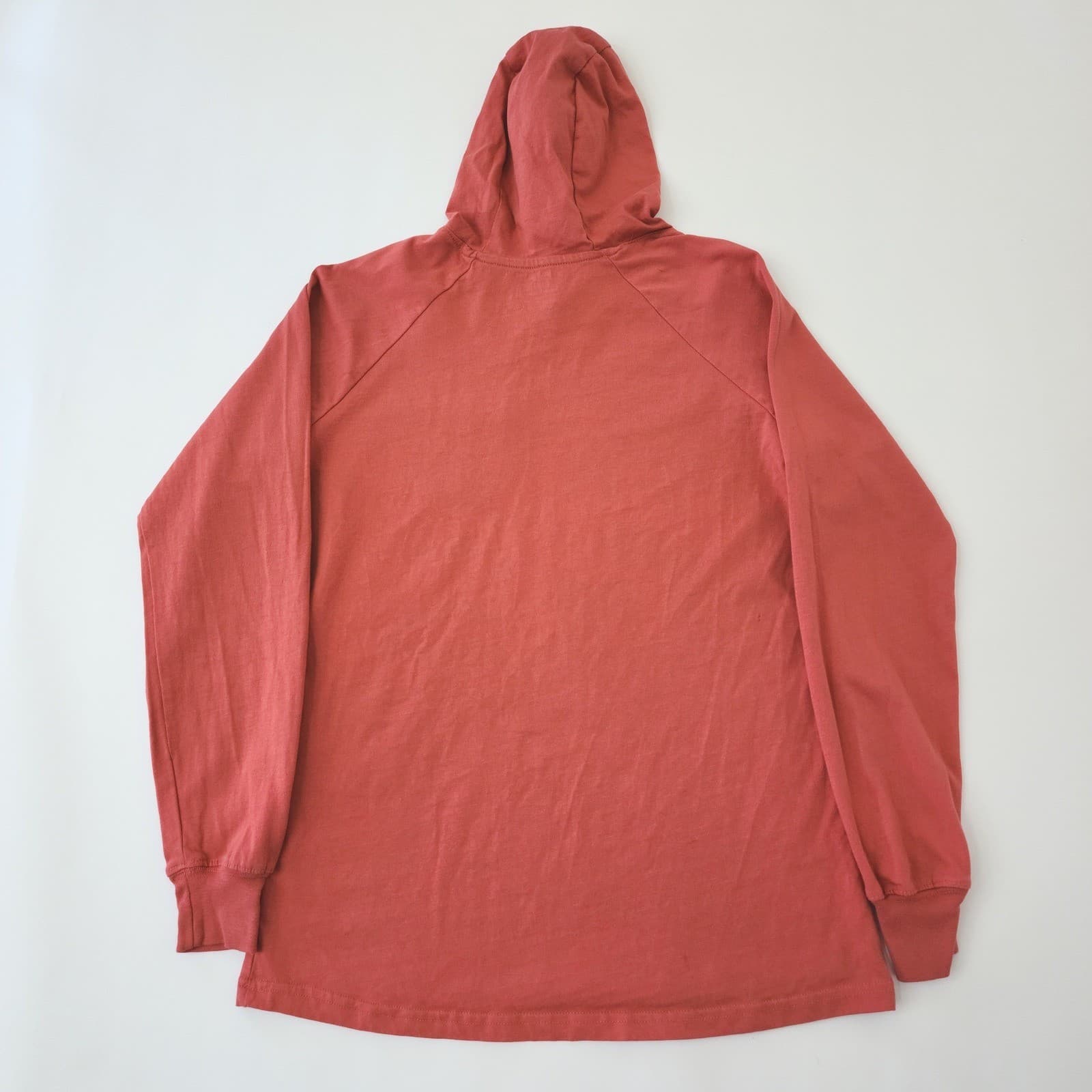 Ariat Rebar Mens Small Rust Orange Long Sleeve Hooded Work Shirt Pocket Hoodie - Thumbnail 2