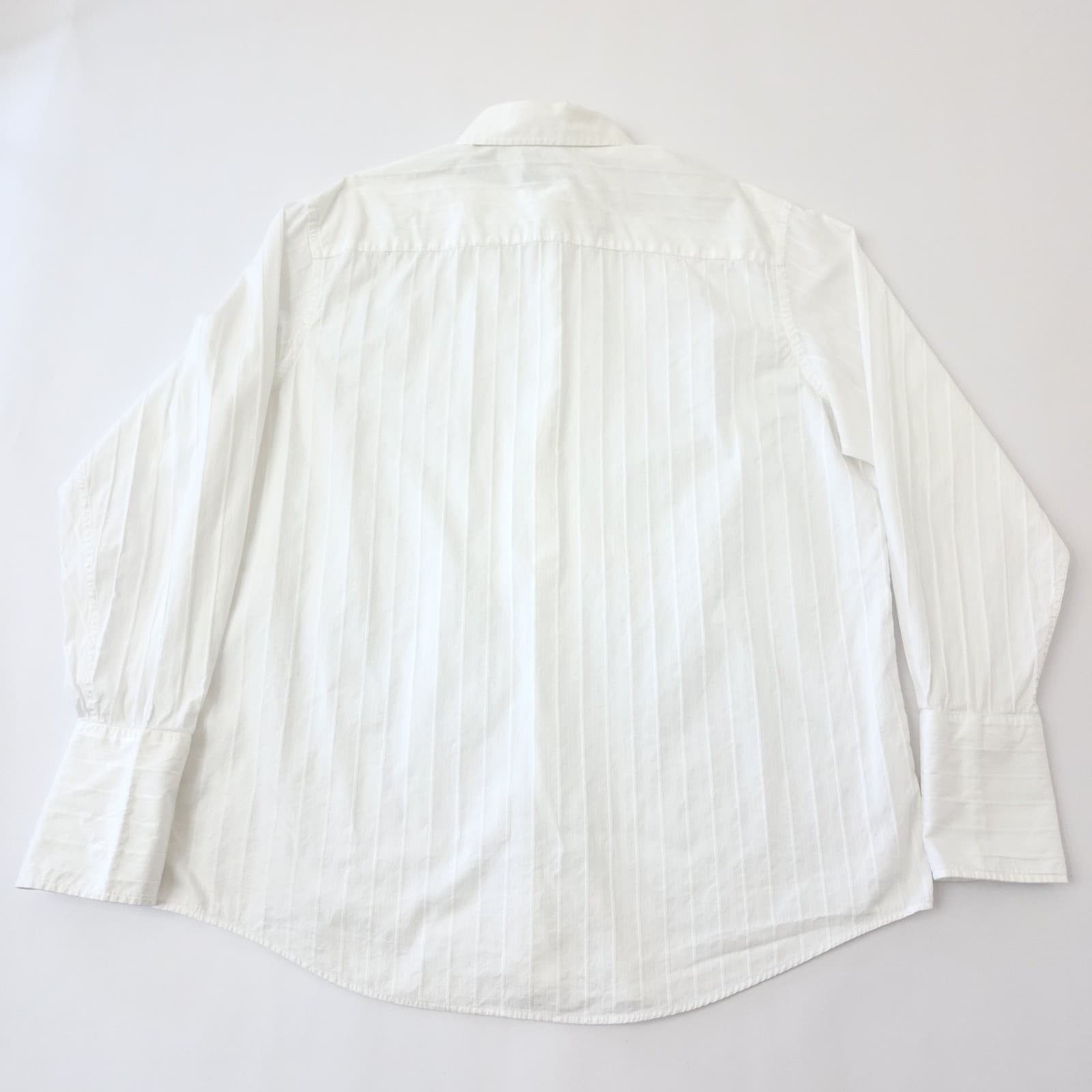 Alfani Men's White Tonal Stripe Button Down Shirt XL Long Sleeve 100% Cotton - Thumbnail 2