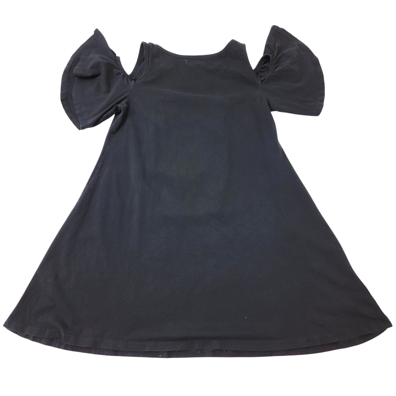 The Couple FG Mickey Mouse Cold Shoulder Flutter Sleeve Graphic Dress Navy Blue - Thumbnail 3