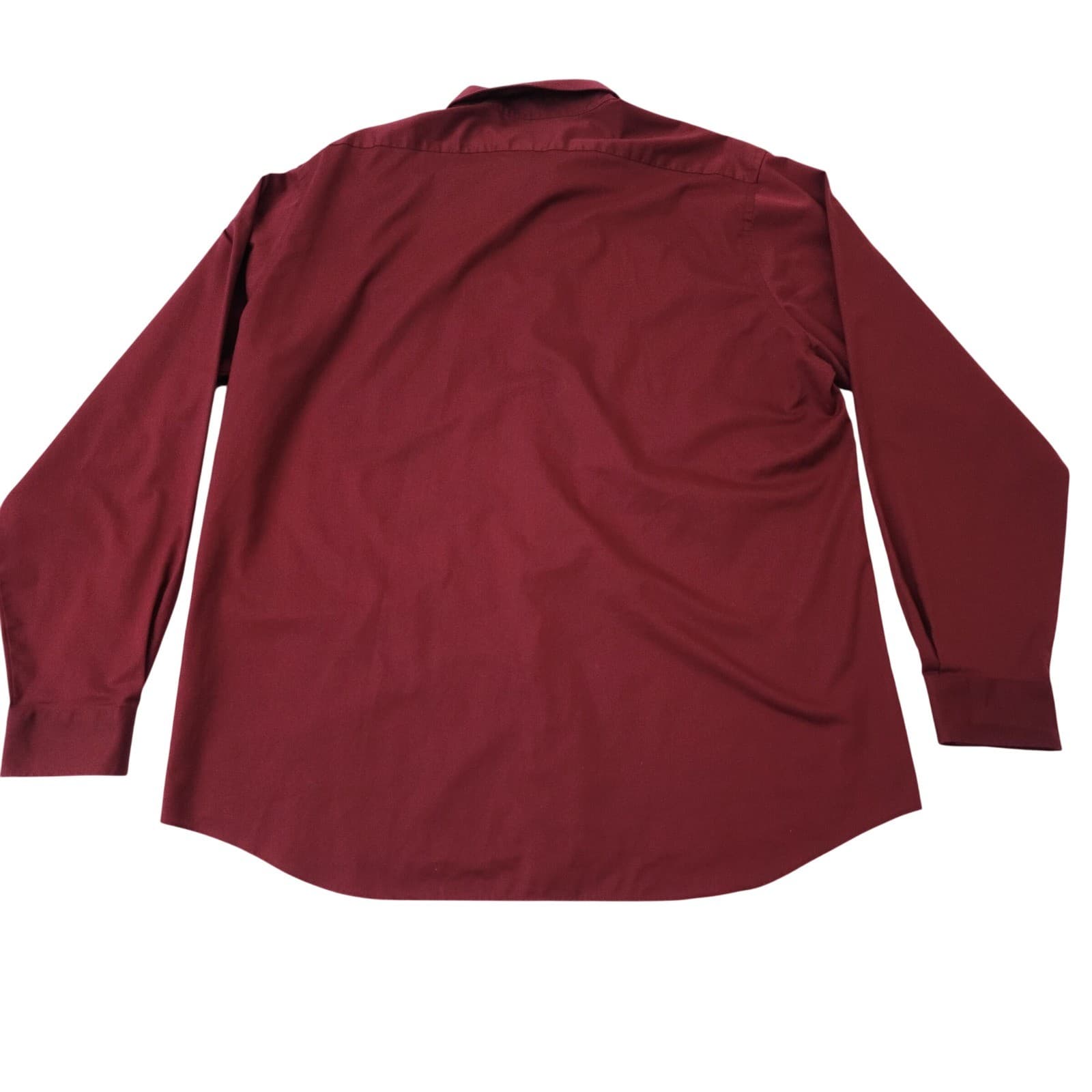 Van Heusen Flex Collar Dress Shirt Mens 17.5 36/37 Regular Fit Burgundy Red - Thumbnail 8