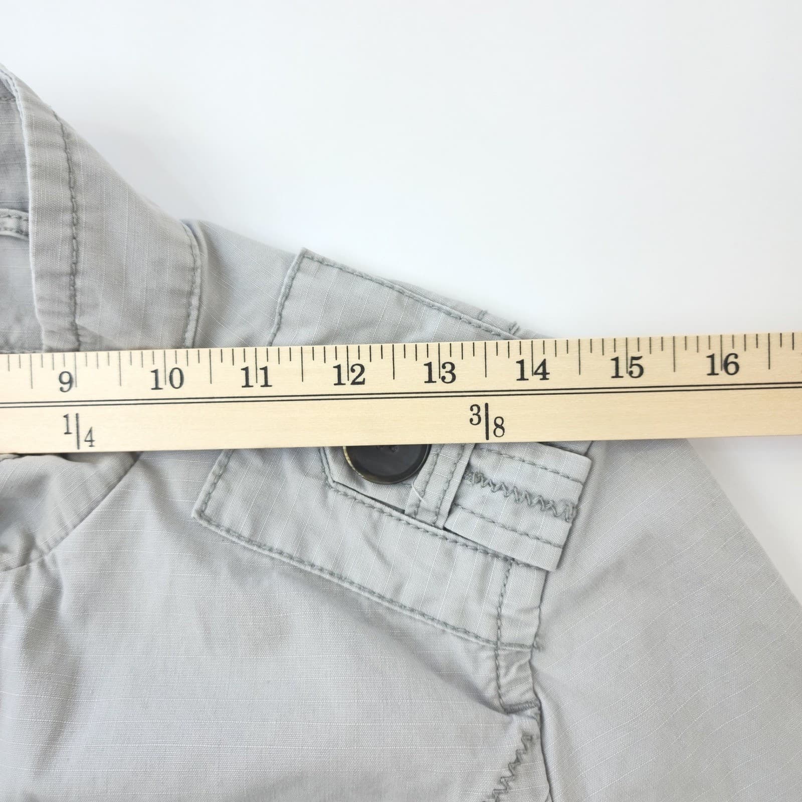 Eddie Bauer Womens Medium Gray Ripstop Utility Military Safari Jacket Pockets - Thumbnail 6