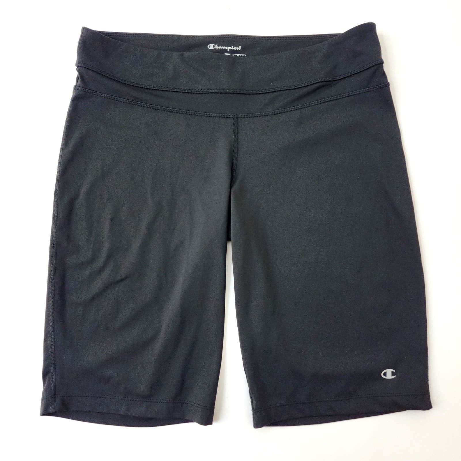 Champion Double Dry Black Athletic Bike Shorts Womens Large Performance Training - Thumbnail 2