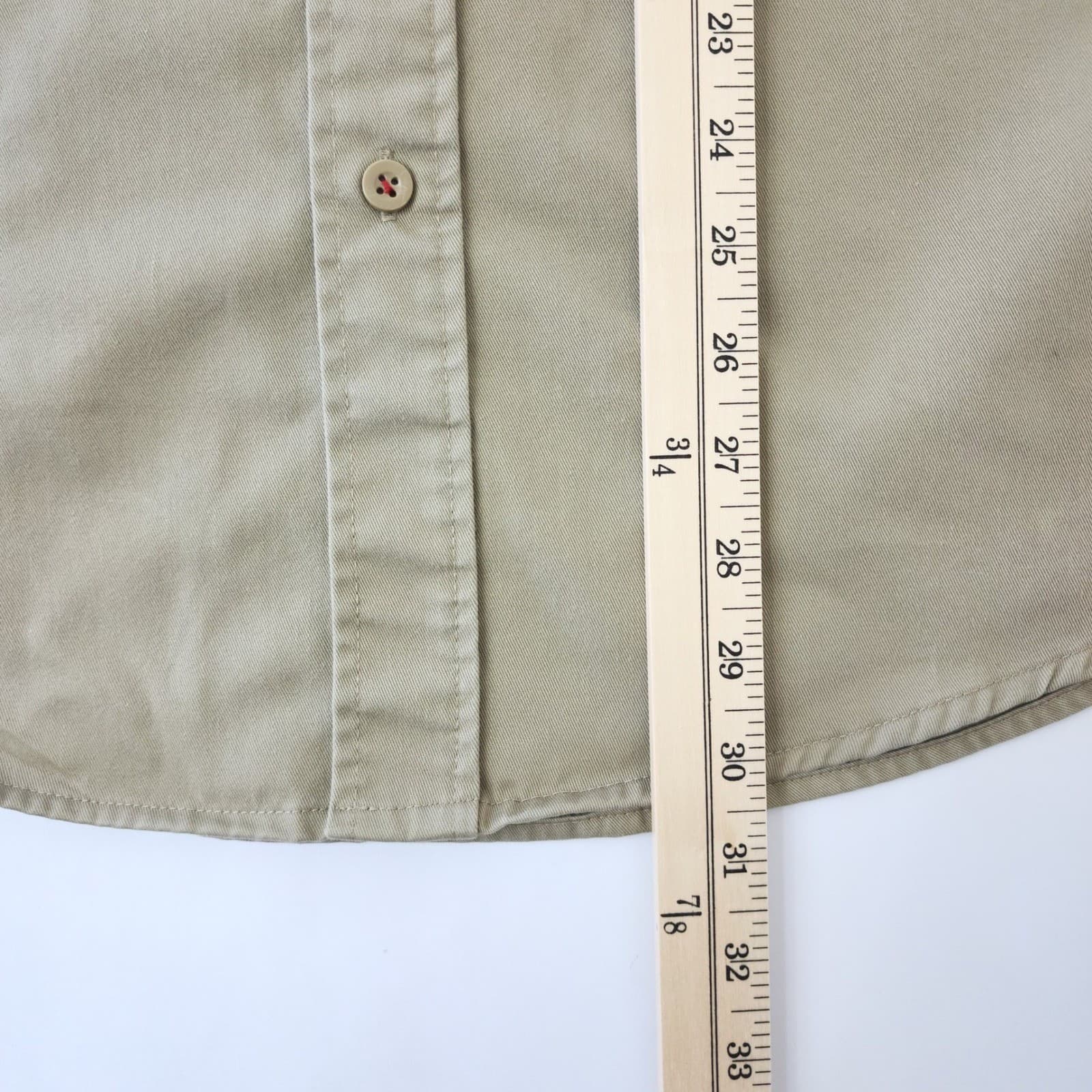 Craftsman Mens Khaki Short Sleeve Button Down Work Shirt Size M 38-40 Tan Twill - Thumbnail 6