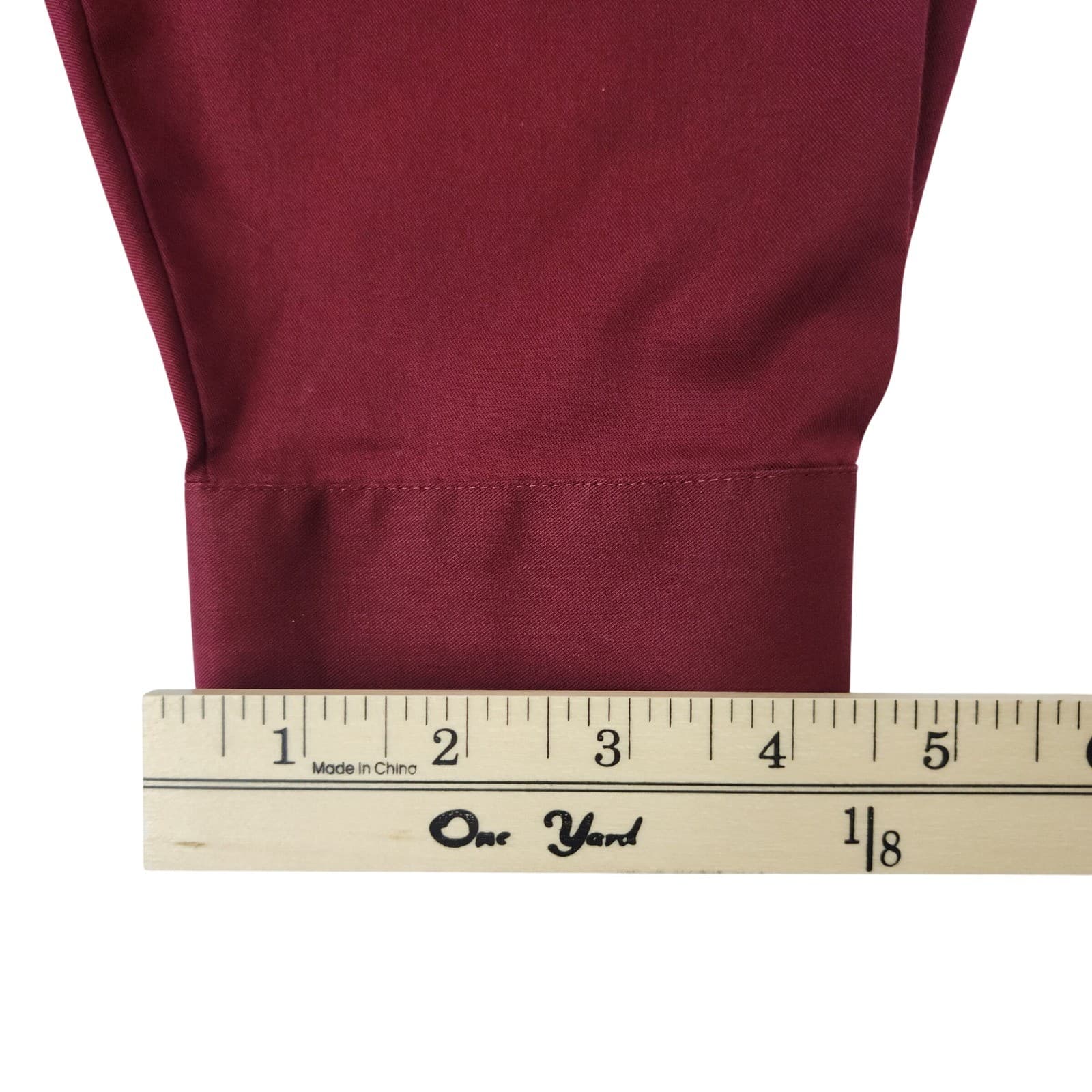 Van Heusen Flex Collar Dress Shirt Mens 17.5 36/37 Regular Fit Burgundy Red - Thumbnail 6