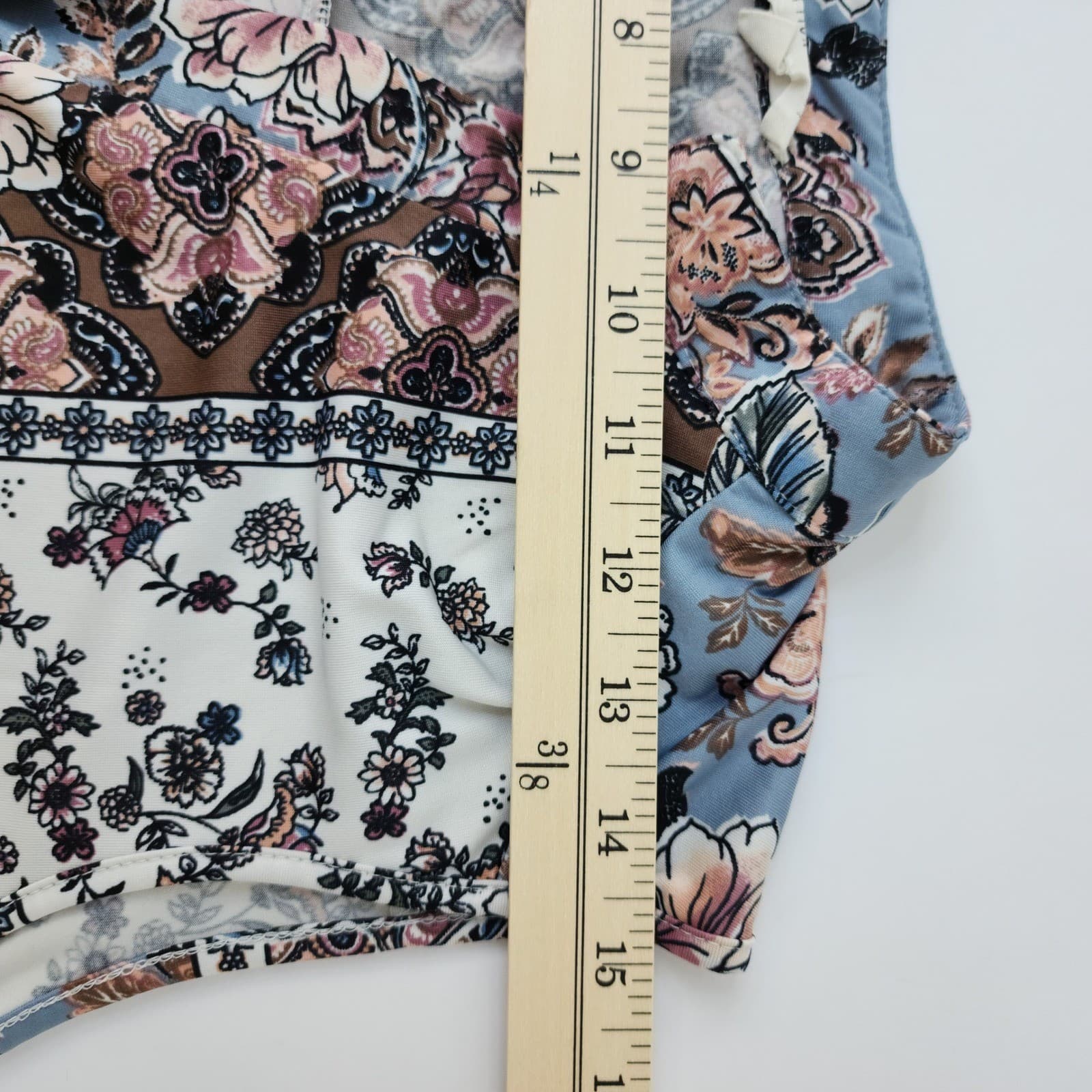 Perseption Concept Womens XL Floral Medallion Sleeveless Button V-Neck - Thumbnail 7
