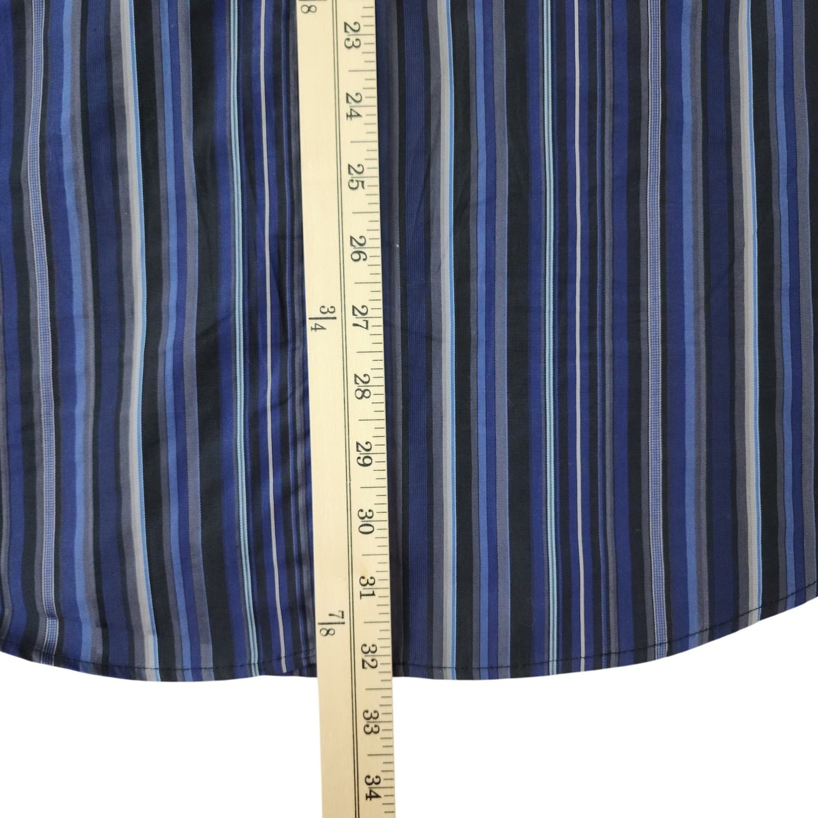 INC International Concepts Mens XXL Blue Striped Long Sleeve Button Up Shirt - Thumbnail 3