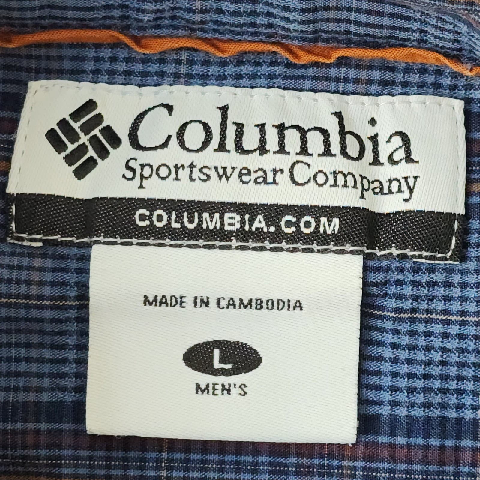 Columbia Mens Large Blue Plaid Long Sleeve Button Down Shirt Outdoor Hiking L - Thumbnail 7
