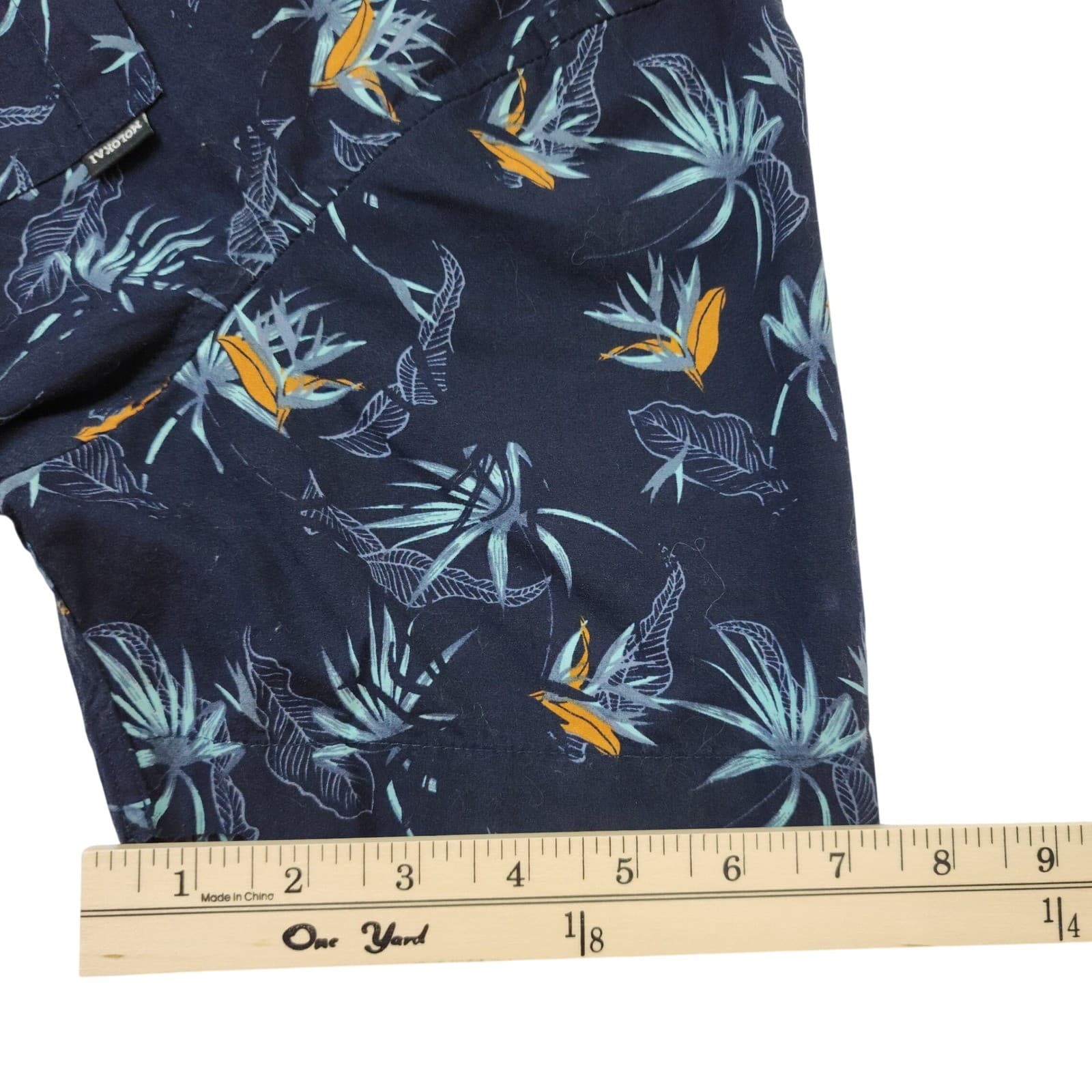 Molokai Surf Co Teens Large Navy Blue Tropical Bird of Paradise Button Up Shirt - Thumbnail 7