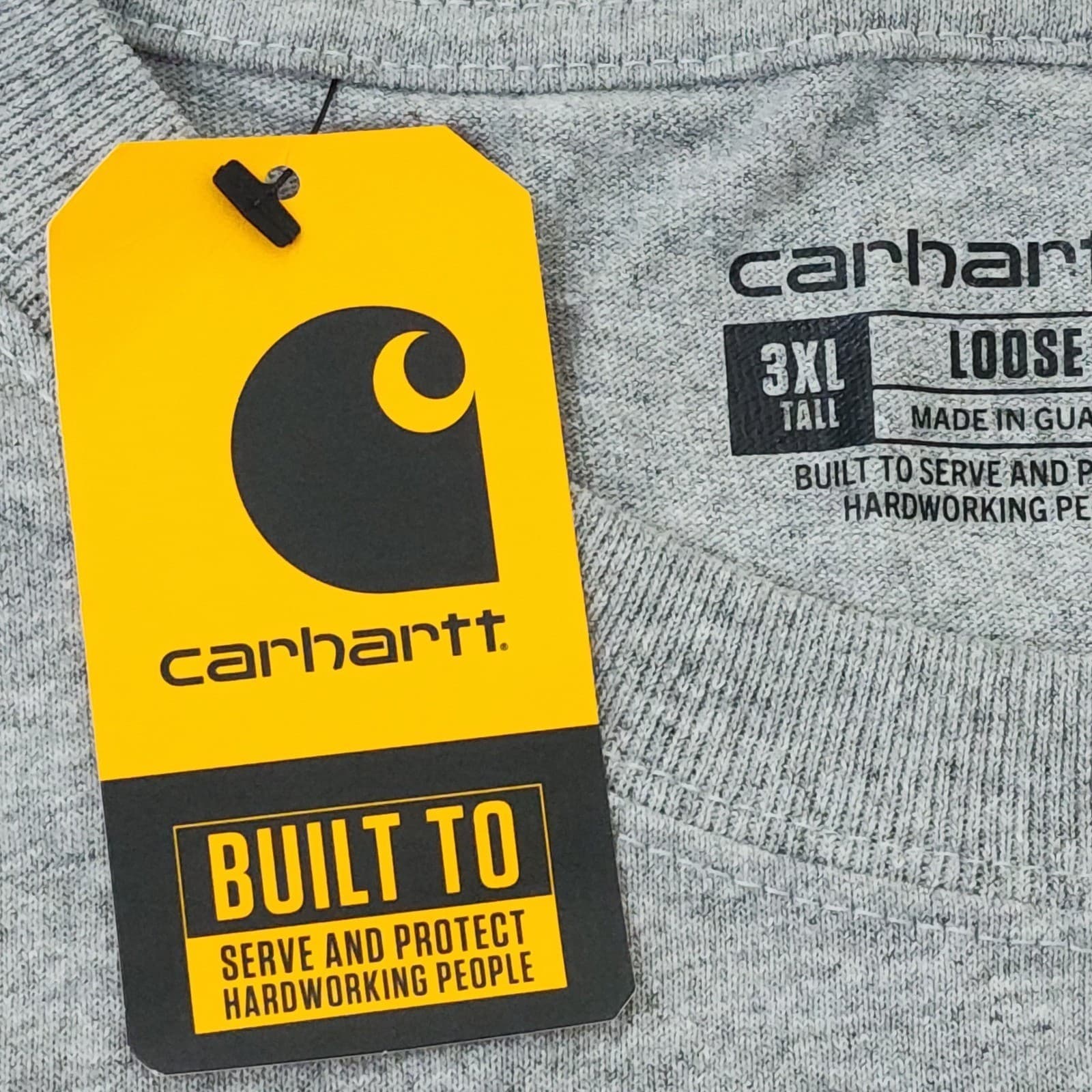Carhartt Mens 3XL Tall Gray Loose Fit Short Sleeve Pocket T-Shirt Heavyweight NW - Thumbnail 9