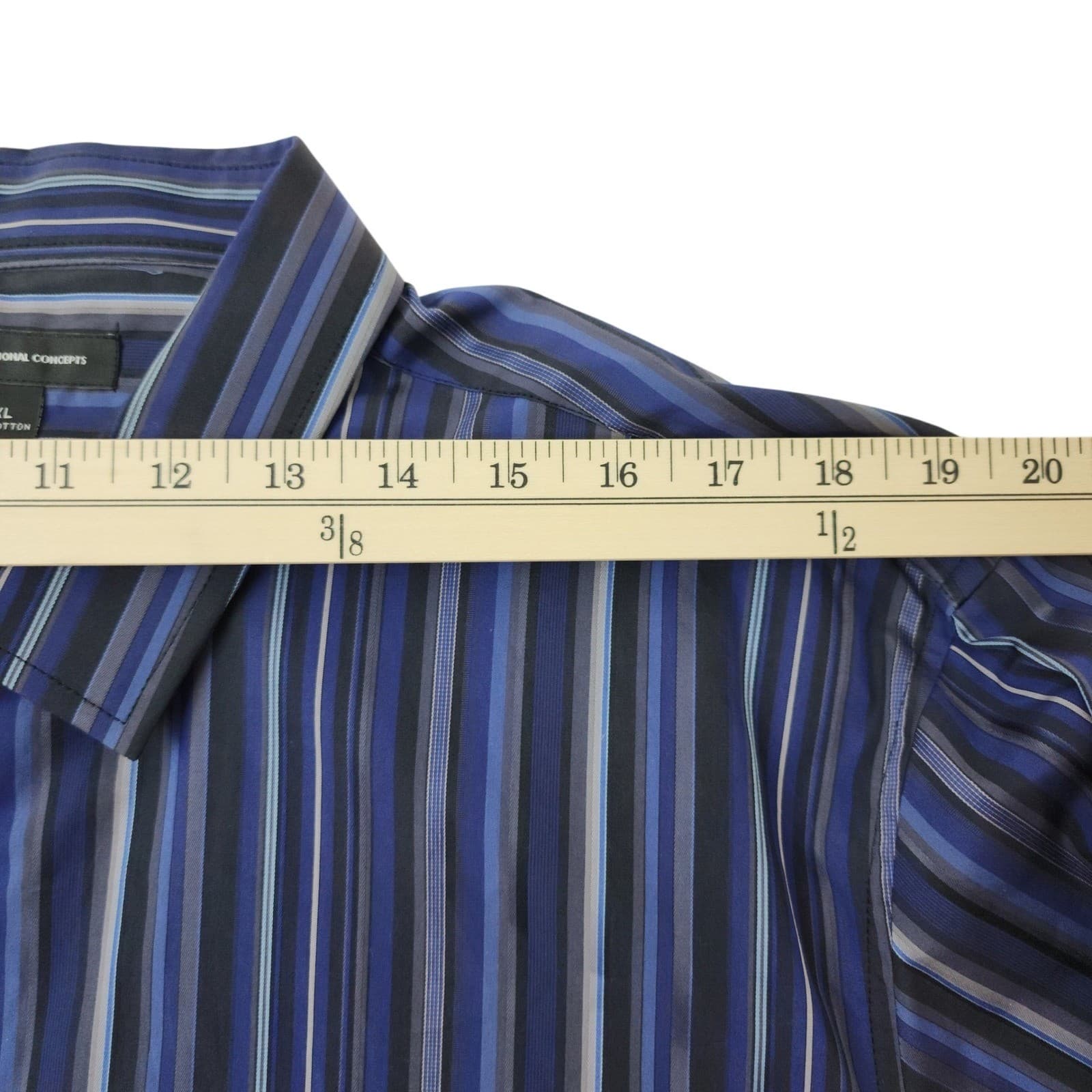 INC International Concepts Mens XXL Blue Striped Long Sleeve Button Up Shirt - Thumbnail 5