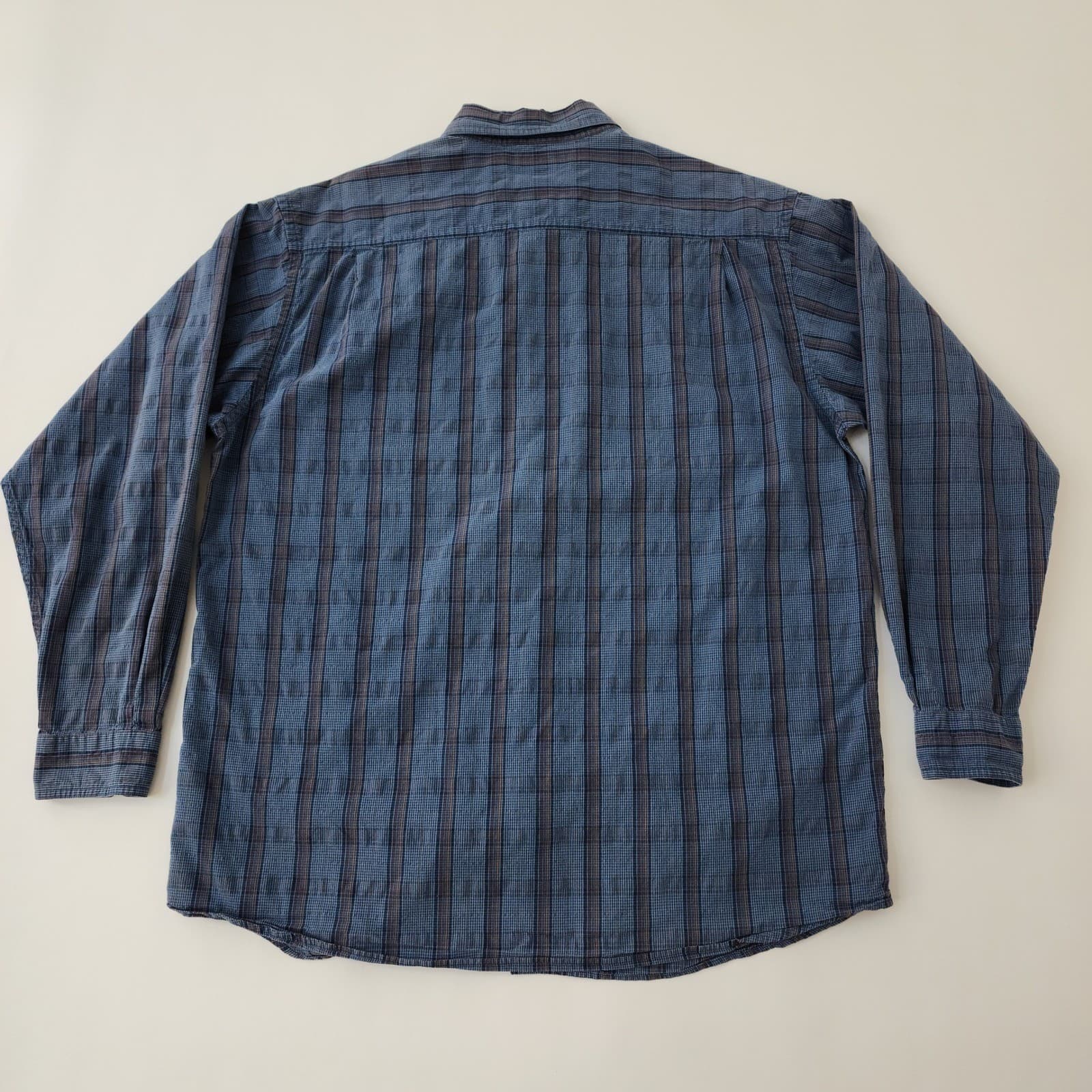 Columbia Mens Large Blue Plaid Long Sleeve Button Down Shirt Outdoor Hiking L - Thumbnail 8