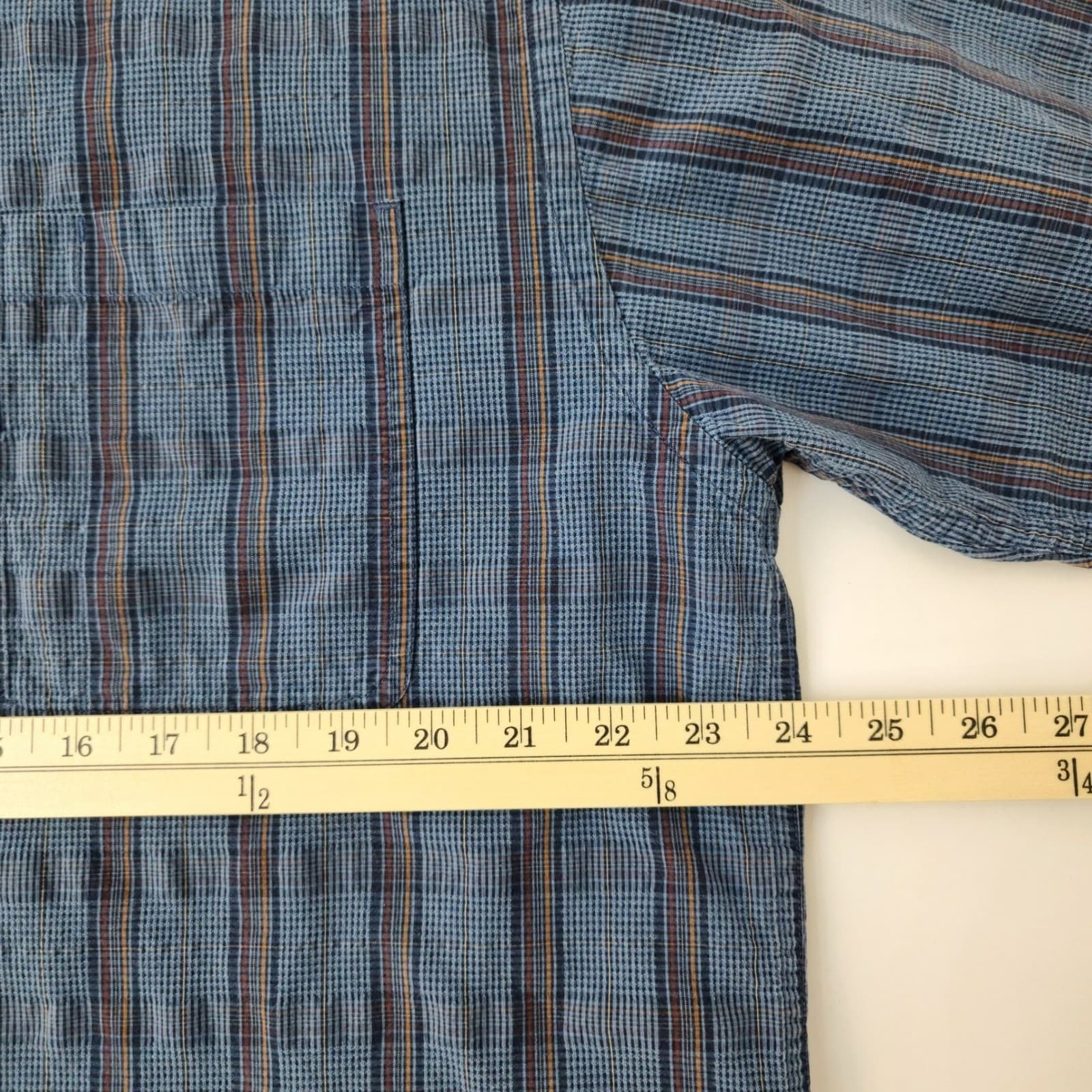 Columbia Mens Large Blue Plaid Long Sleeve Button Down Shirt Outdoor Hiking L - Thumbnail 3