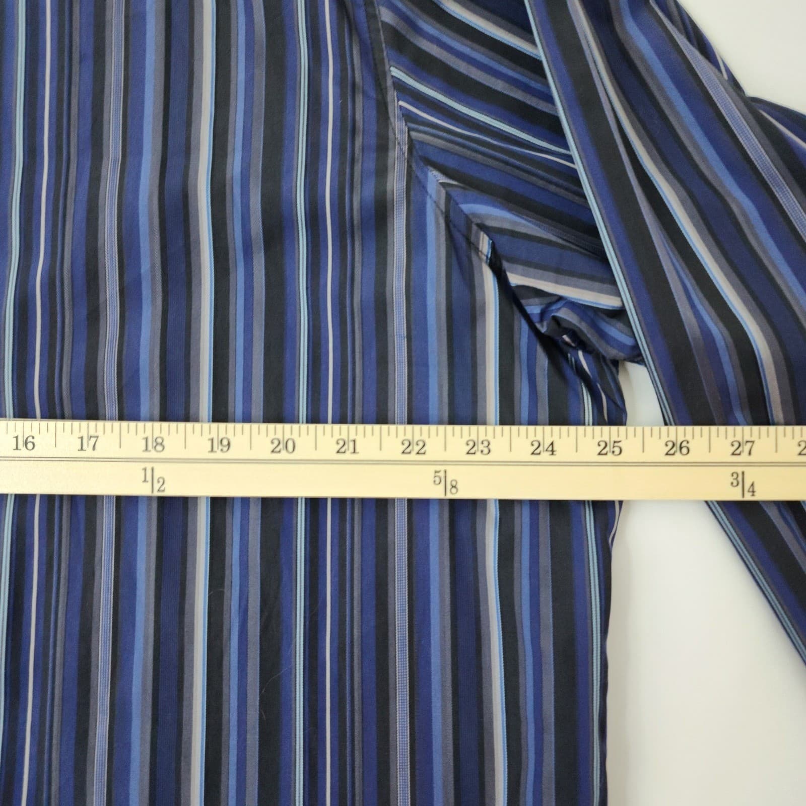 INC International Concepts Mens XXL Blue Striped Long Sleeve Button Up Shirt - Thumbnail 4