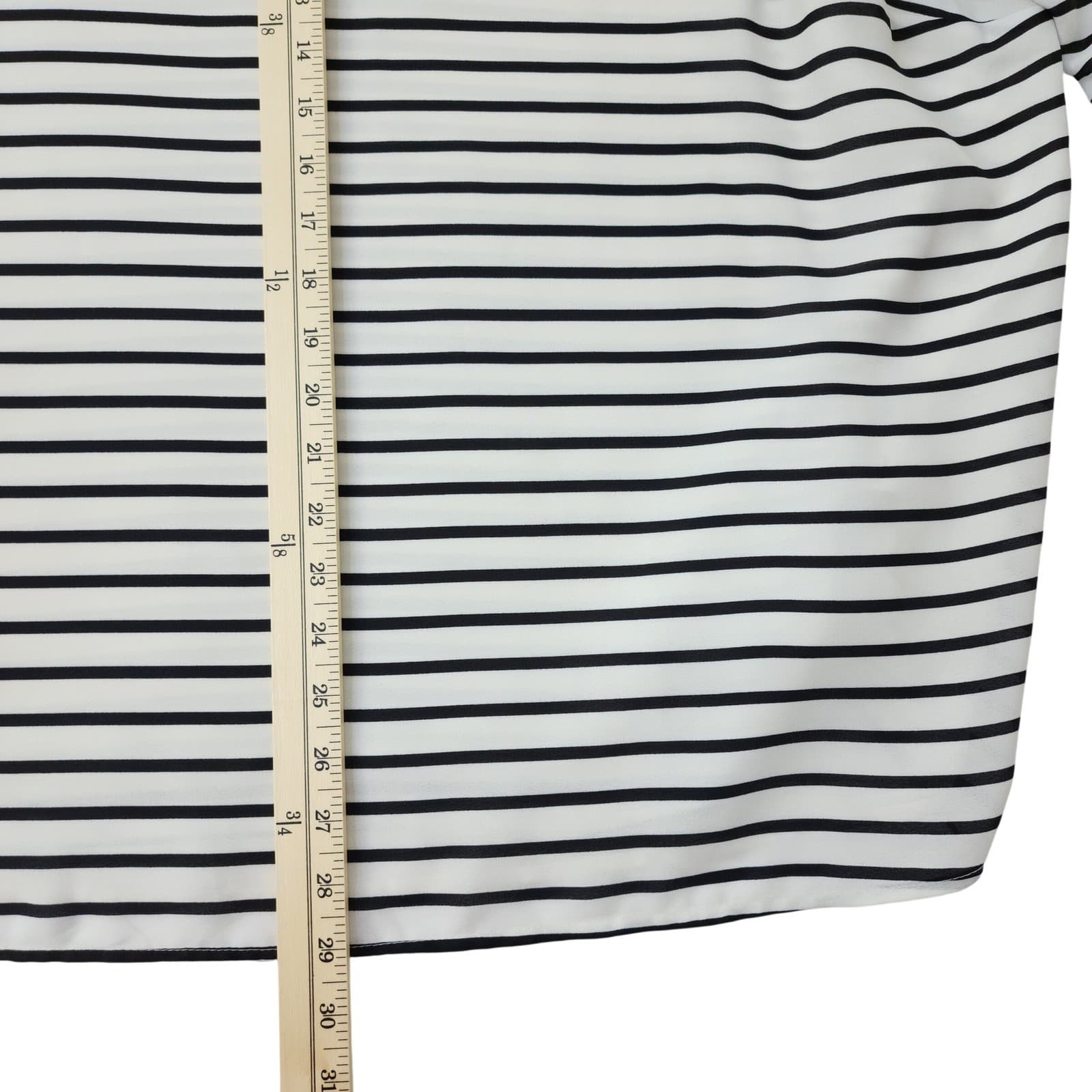 Maurices Womens Striped Cold Shoulder Ruffle Blouse Black White Size 3 XL - Thumbnail 5