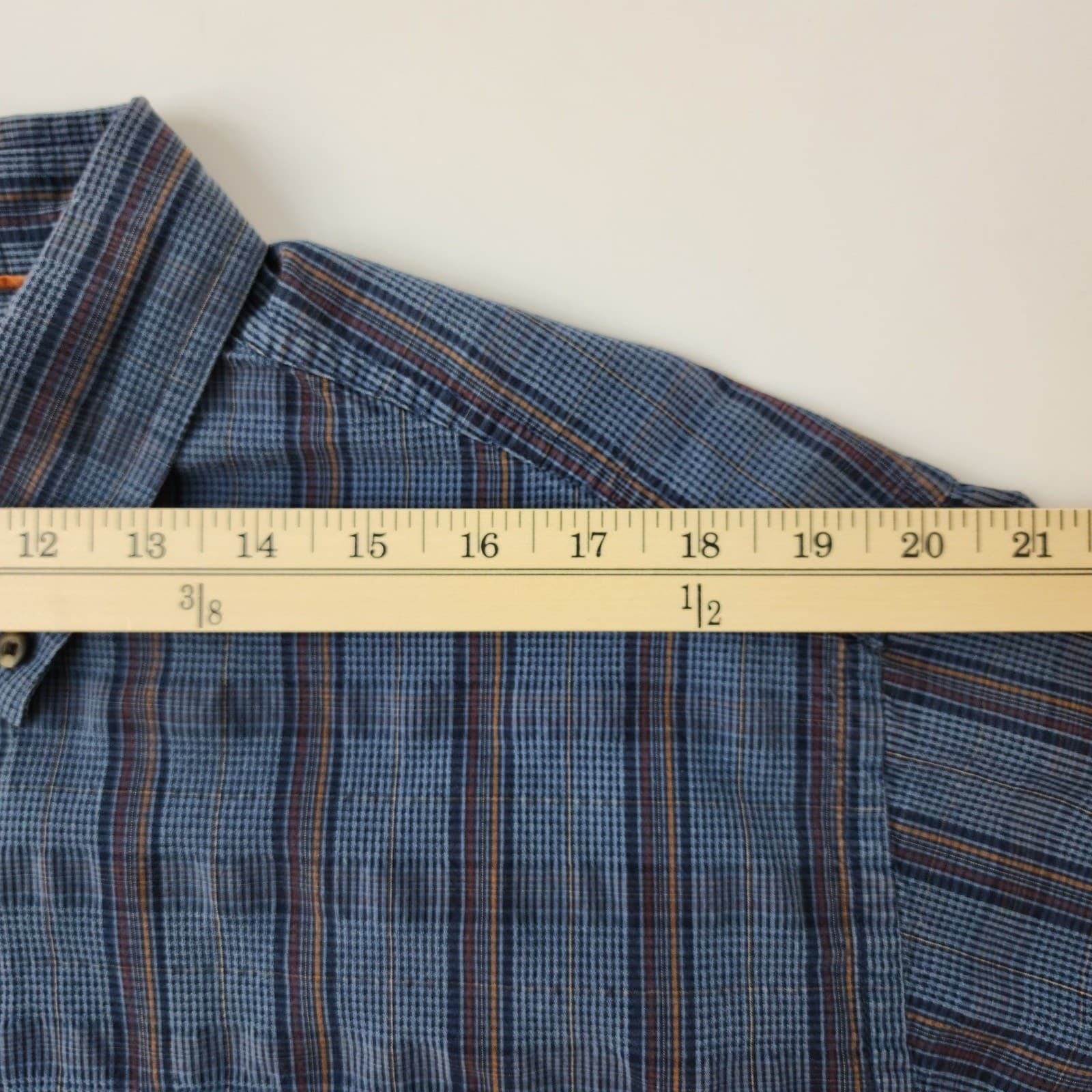 Columbia Mens Large Blue Plaid Long Sleeve Button Down Shirt Outdoor Hiking L - Thumbnail 4