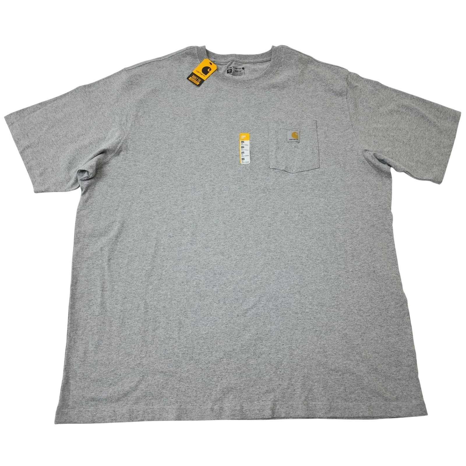 Carhartt Mens 3XL Tall Gray Loose Fit Short Sleeve Pocket T-Shirt Heavyweight NW