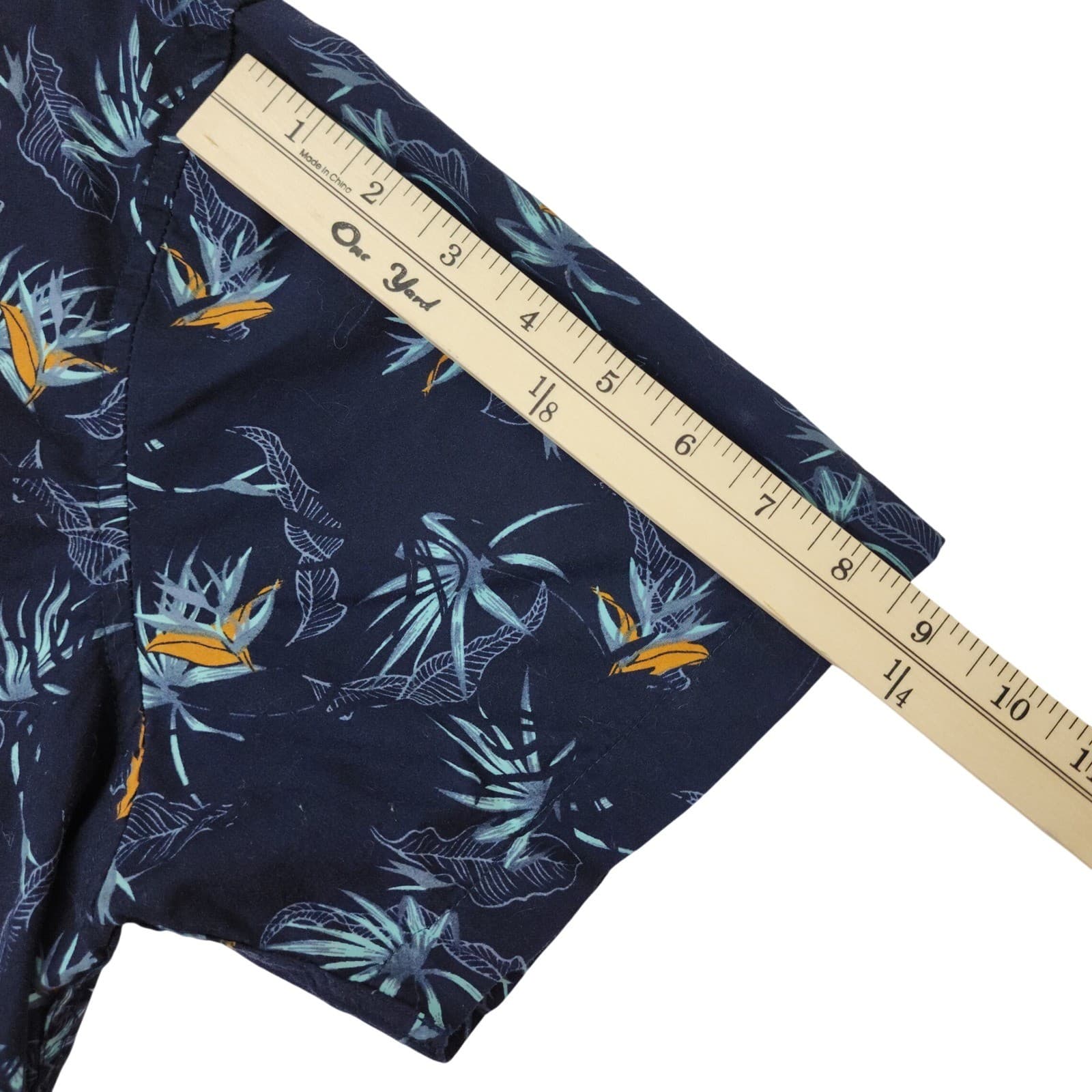 Molokai Surf Co Teens Large Navy Blue Tropical Bird of Paradise Button Up Shirt - Thumbnail 6