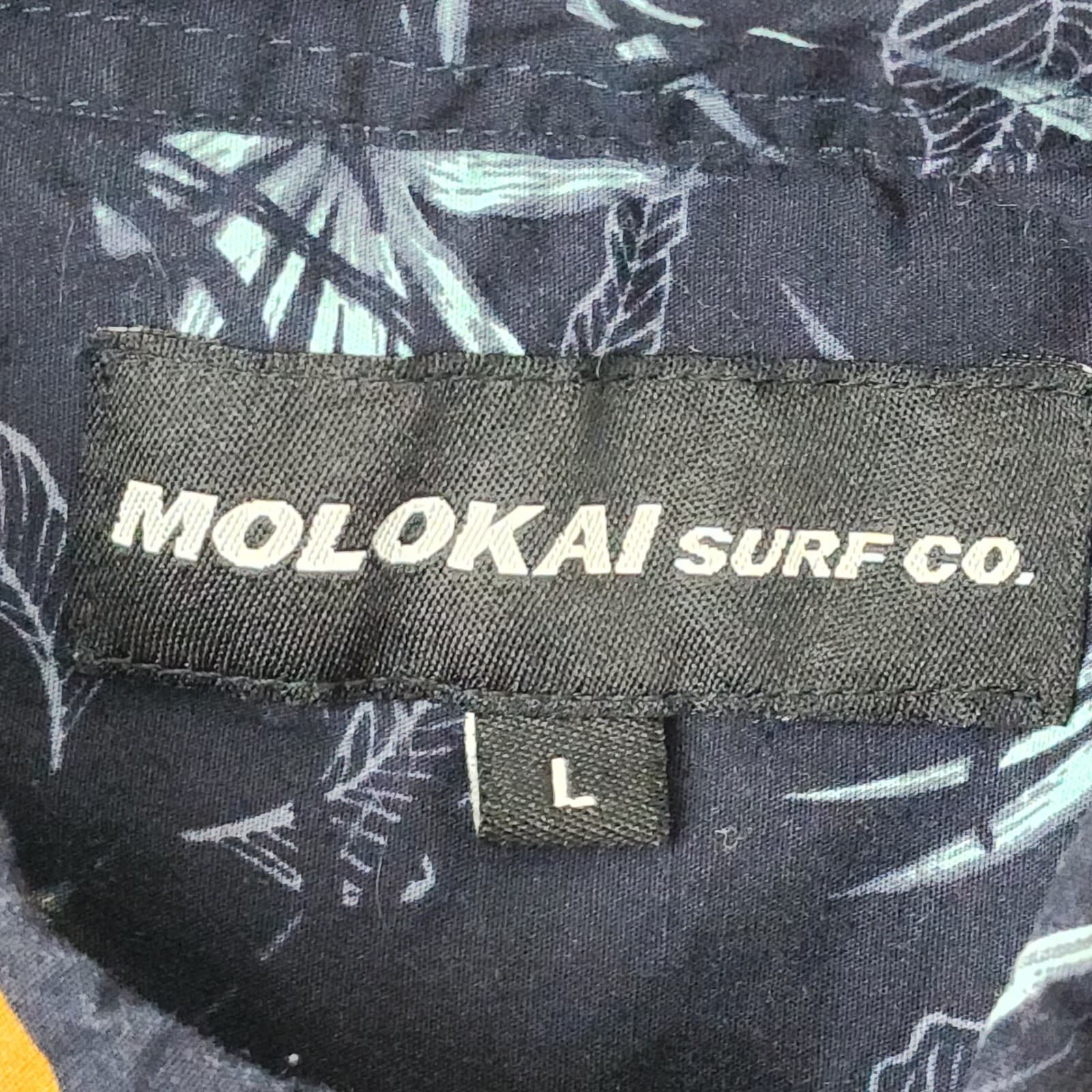 Molokai Surf Co Teens Large Navy Blue Tropical Bird of Paradise Button Up Shirt - Thumbnail 2