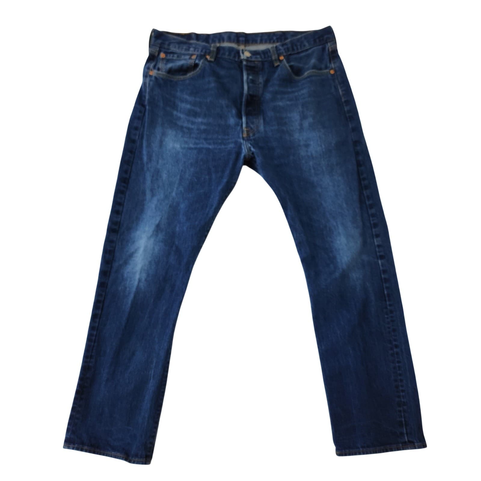 Levis 501 Original Fit Mens Jeans 38x30 Medium Wash Blue Button Fly Denim