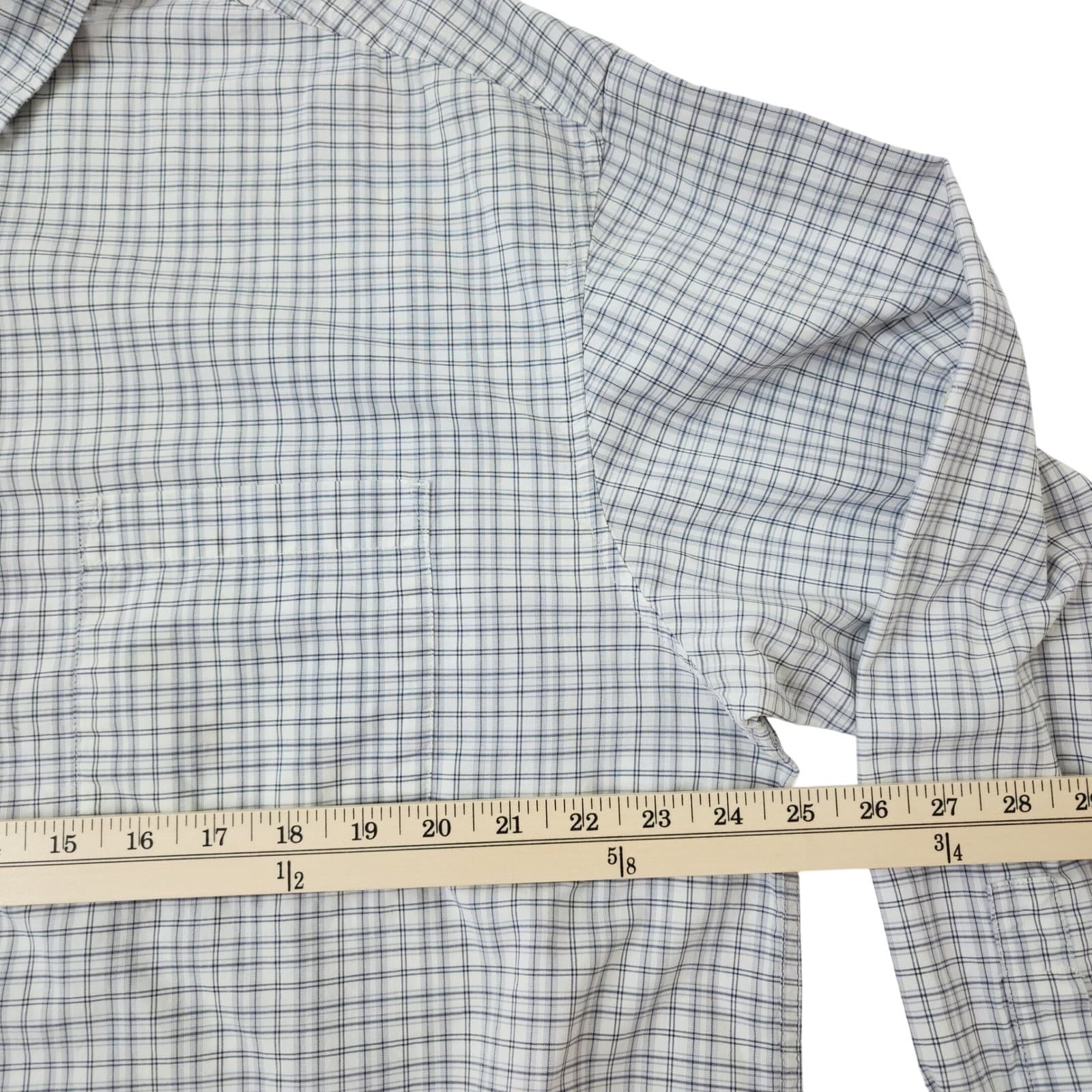 Eddie Bauer Mens XL Long Sleeve Button Down Shirt Blue White Grid Check Cotton - Thumbnail 5