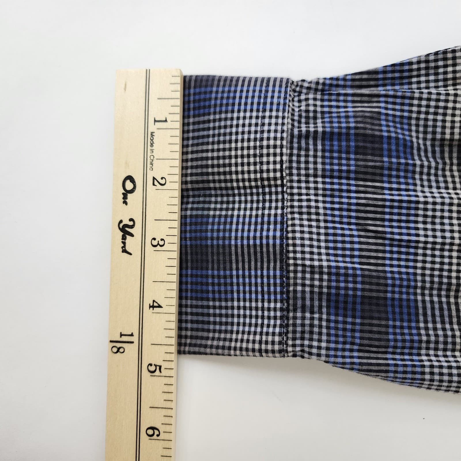 Blue Pronto Uomo Slim Fit Plaid Button Down Shirt Mens XL 100% Cotton Long - Thumbnail 8