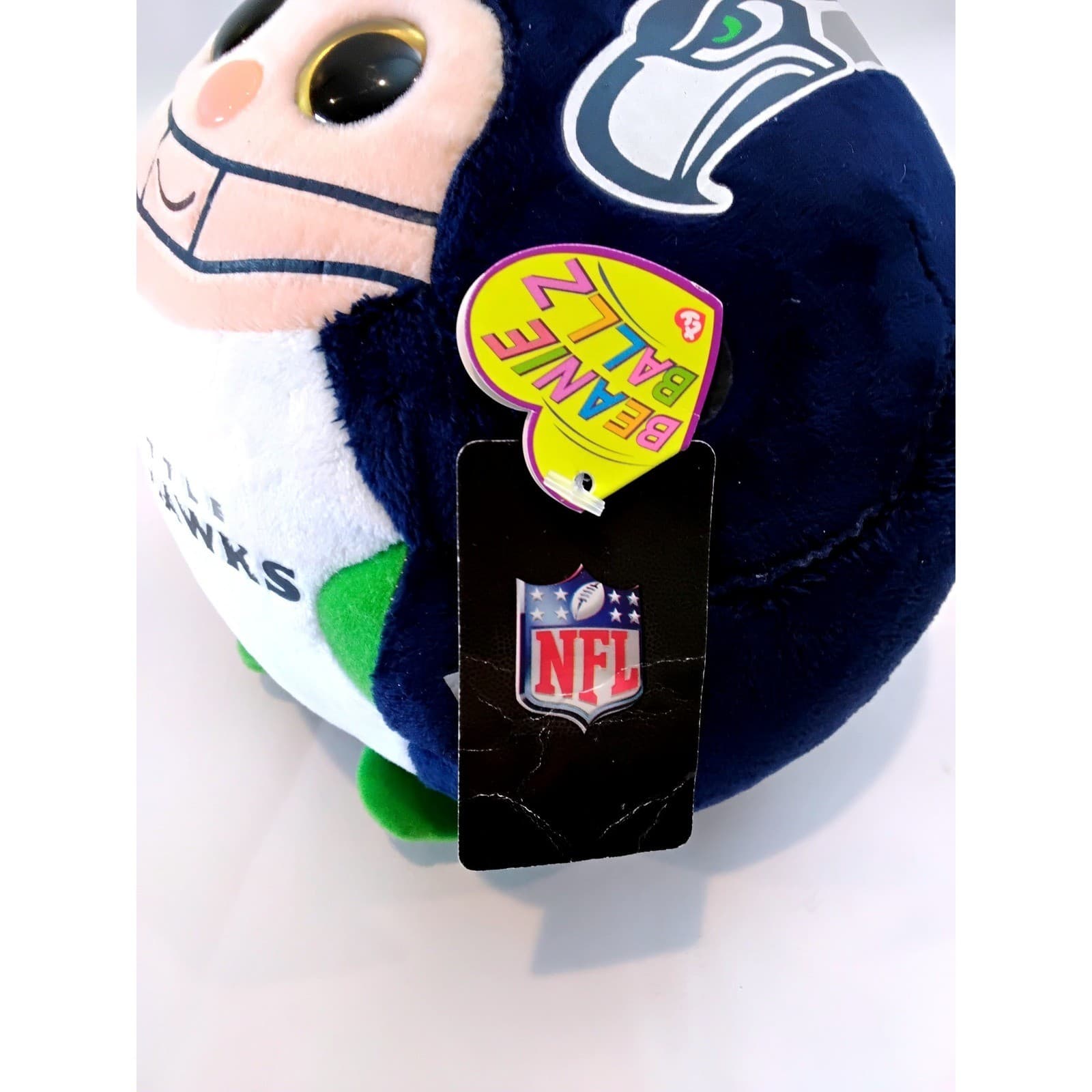 Ty Beanie Ballz NFL Seattle Seahawks Plush Round Stuffed Animal Toy 5 inch - Thumbnail 2