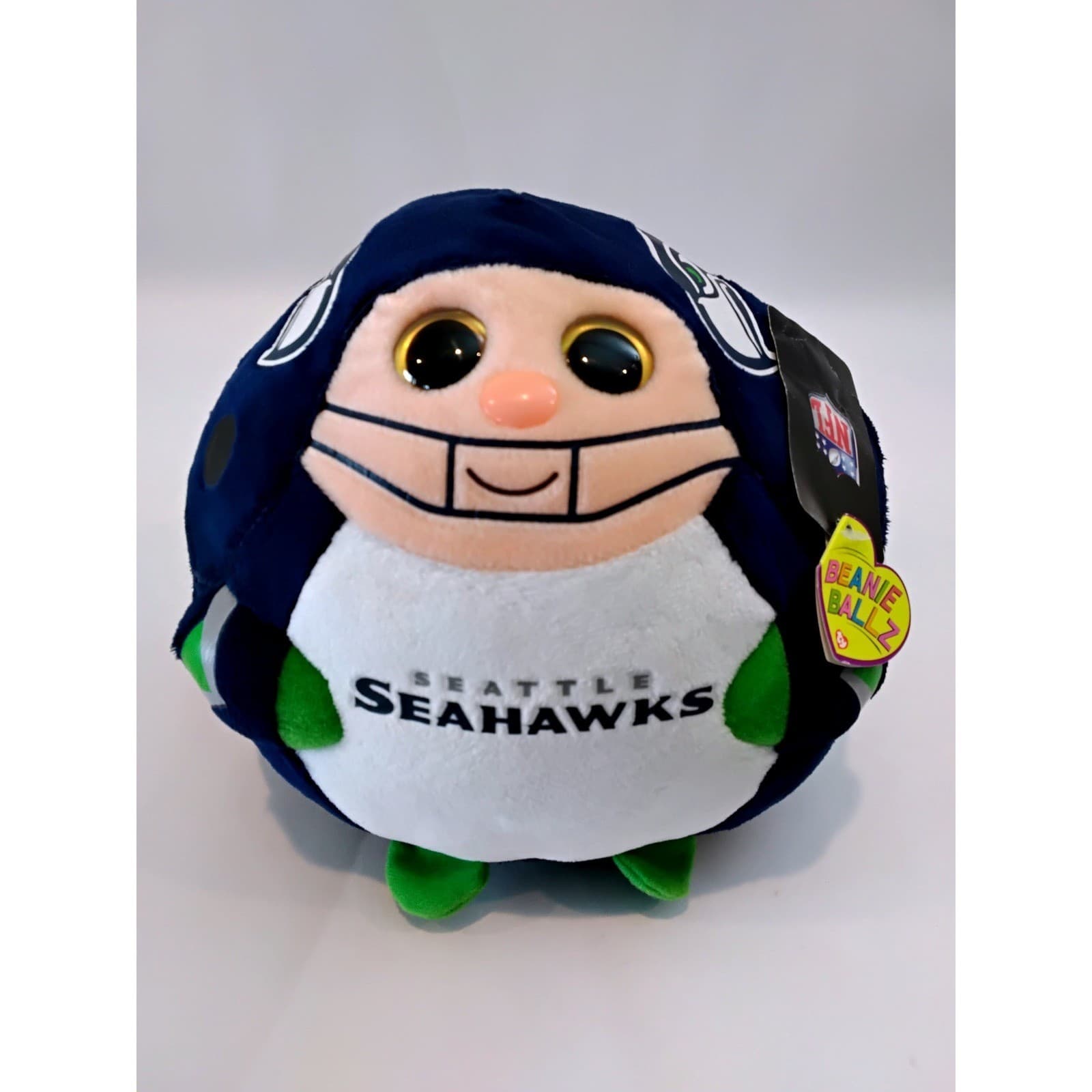 Ty Beanie Ballz NFL Seattle Seahawks Plush Round Stuffed Animal Toy 5 inch - Thumbnail 3
