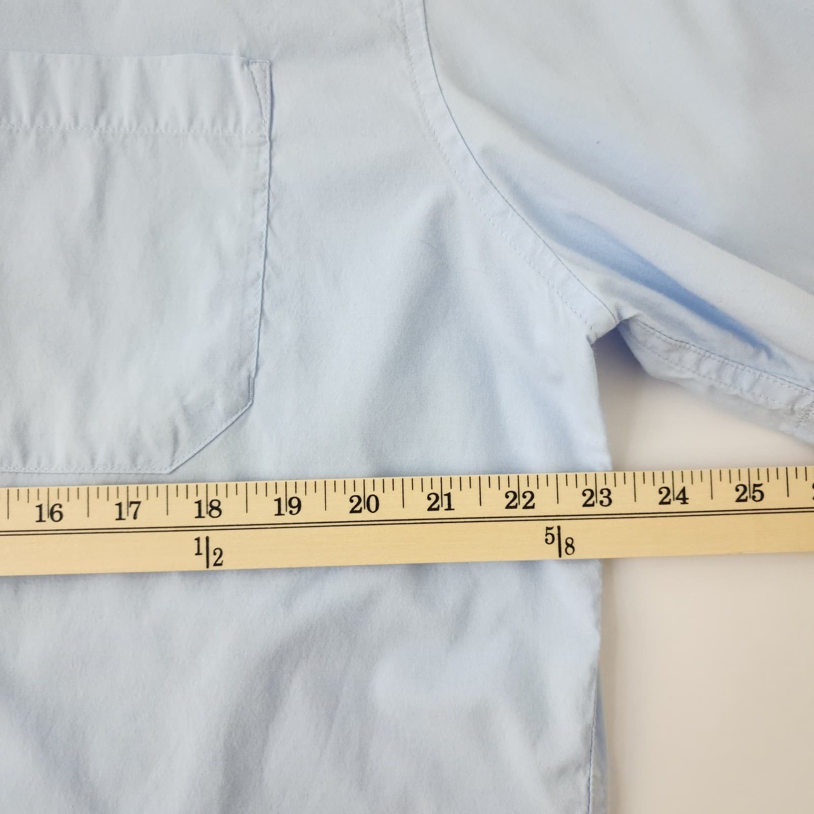 Eddie Bauer Mens TXL Light Blue Short Sleeve Button Down Classic Fit Shirt - Thumbnail 3