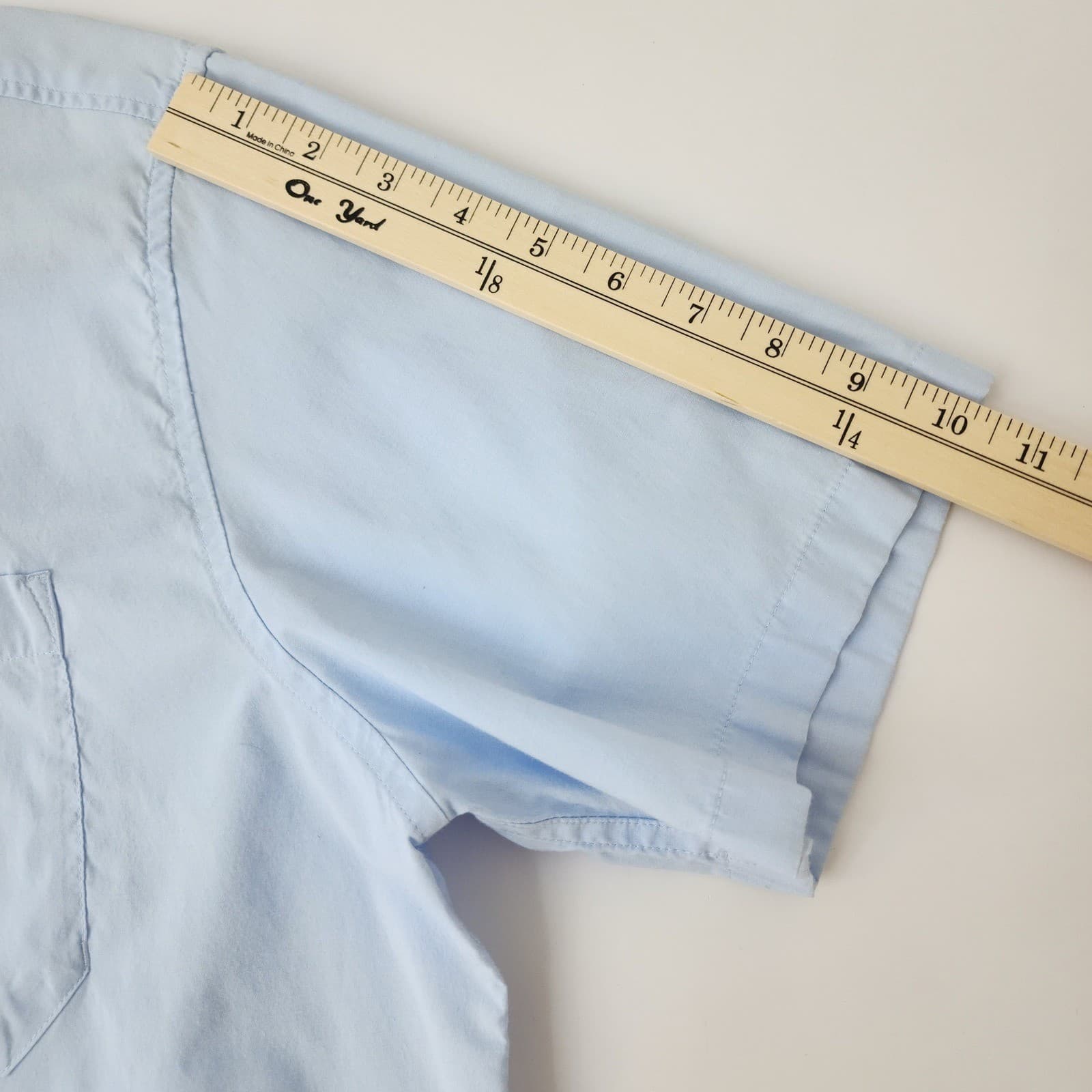 Eddie Bauer Mens TXL Light Blue Short Sleeve Button Down Classic Fit Shirt - Thumbnail 7