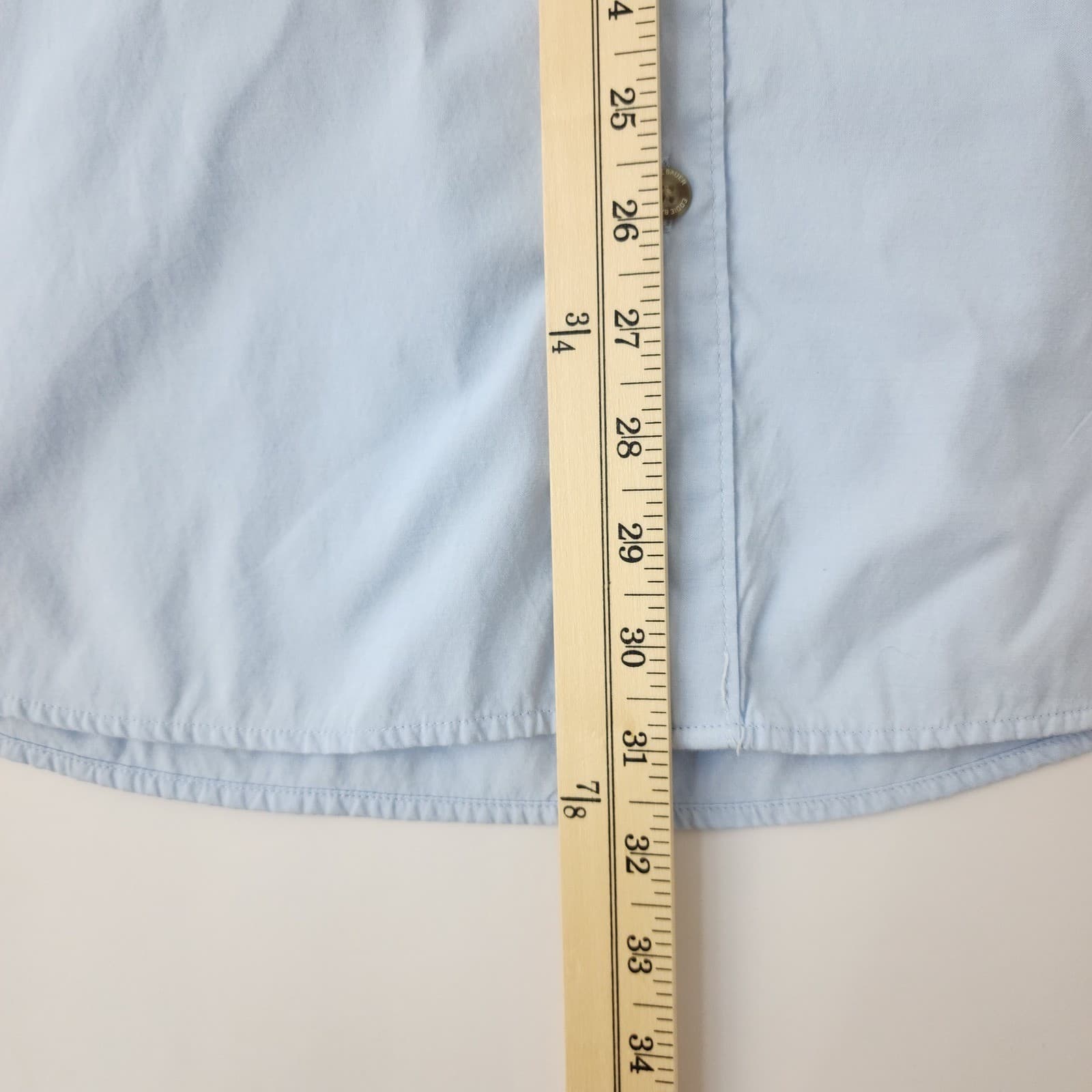 Eddie Bauer Mens TXL Light Blue Short Sleeve Button Down Classic Fit Shirt - Thumbnail 2